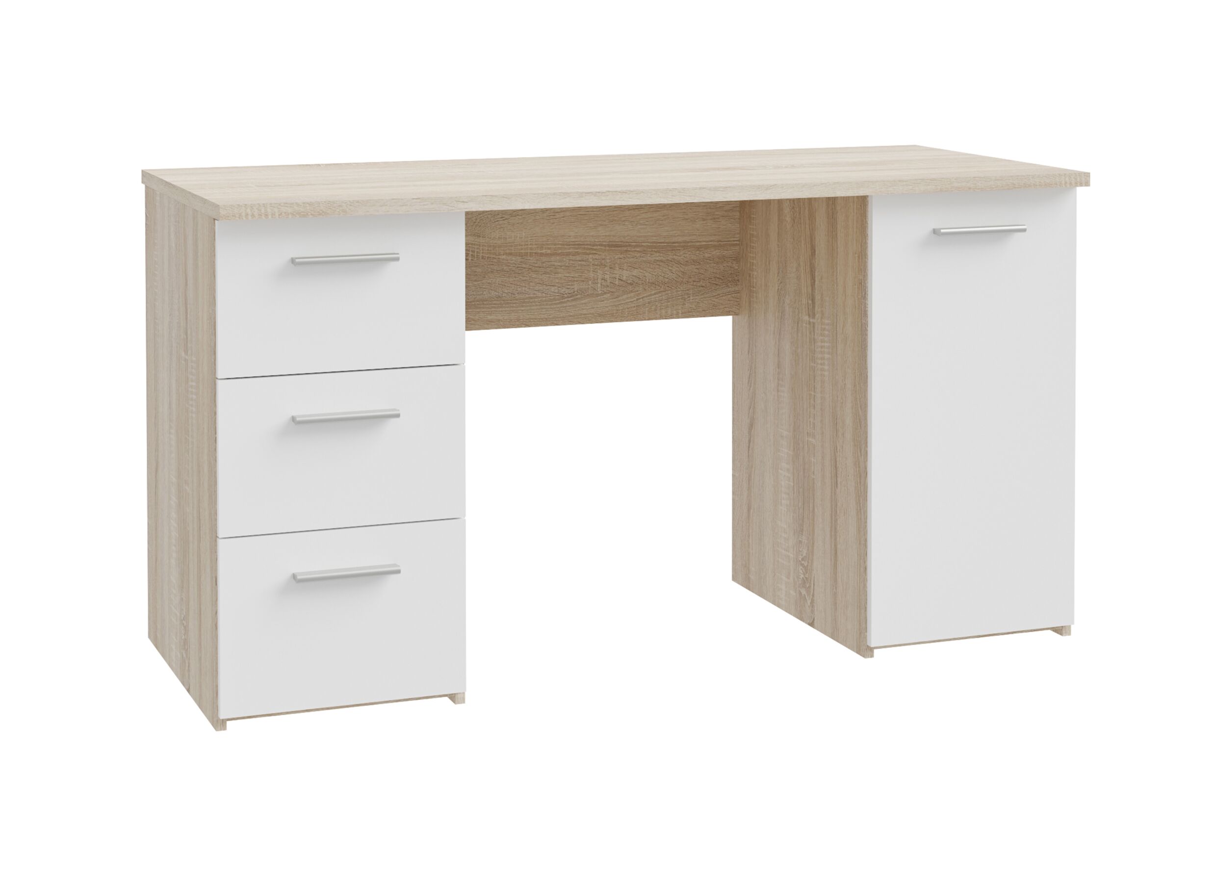Plus Important - Bureau Net307 138x60x74cm - décor - blanc & chêne sonoma