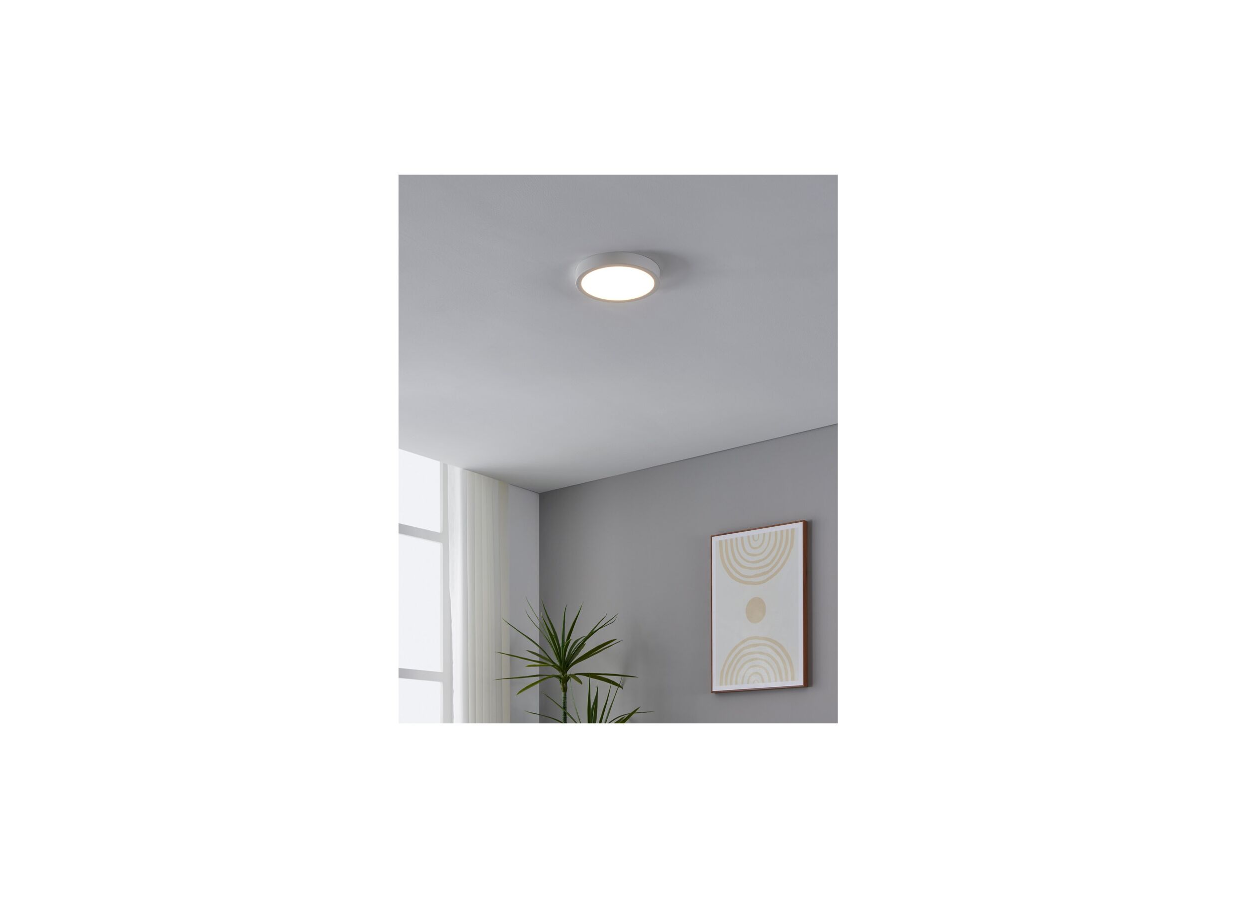 Foto ambiance - Plafonnier Fueva 5 Ø21cm 17W LED acier blanc