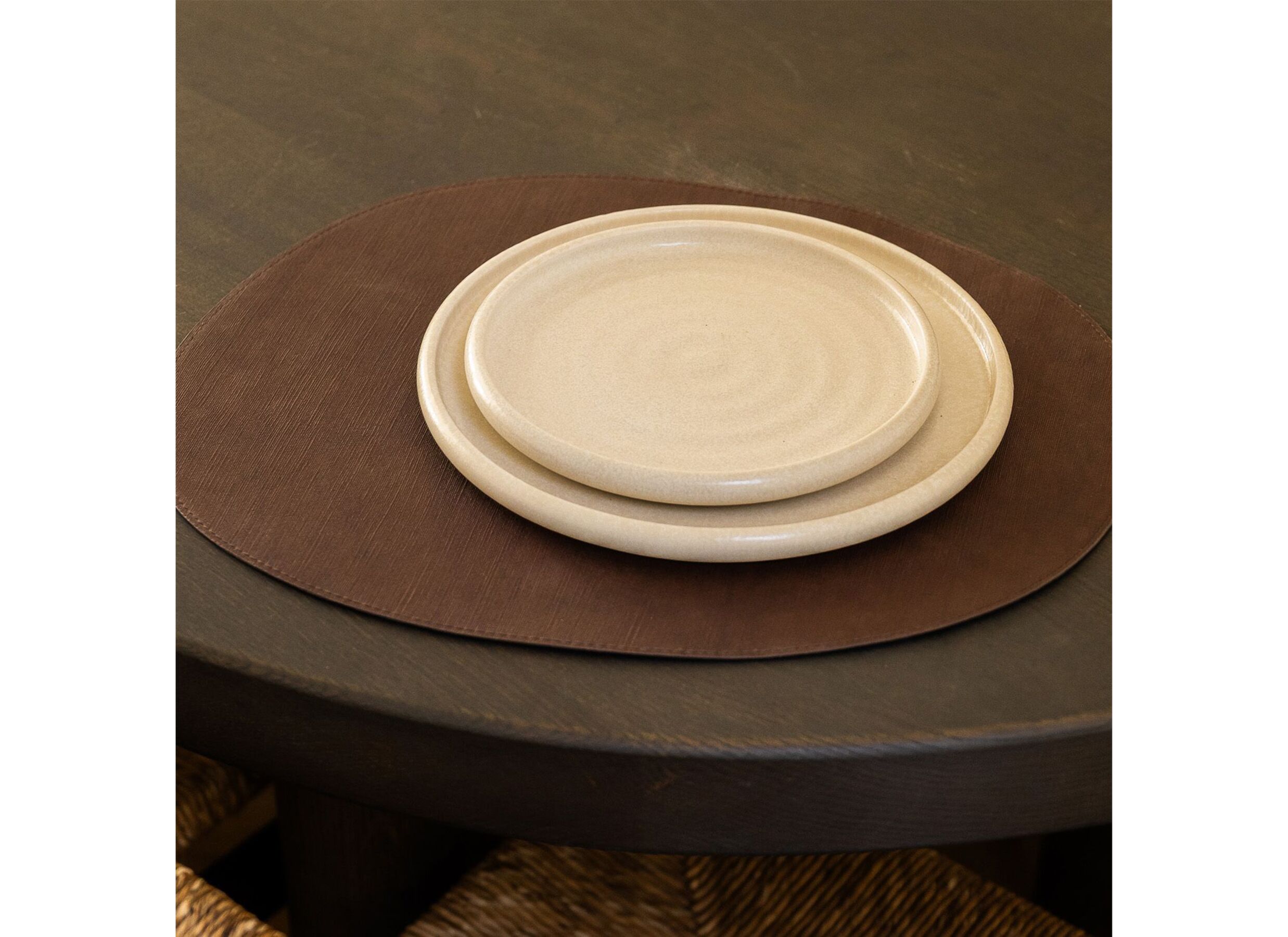 Sfeerfoto - Placemat Dinner 43,5x36,5cm - kunststof - donkerbruin