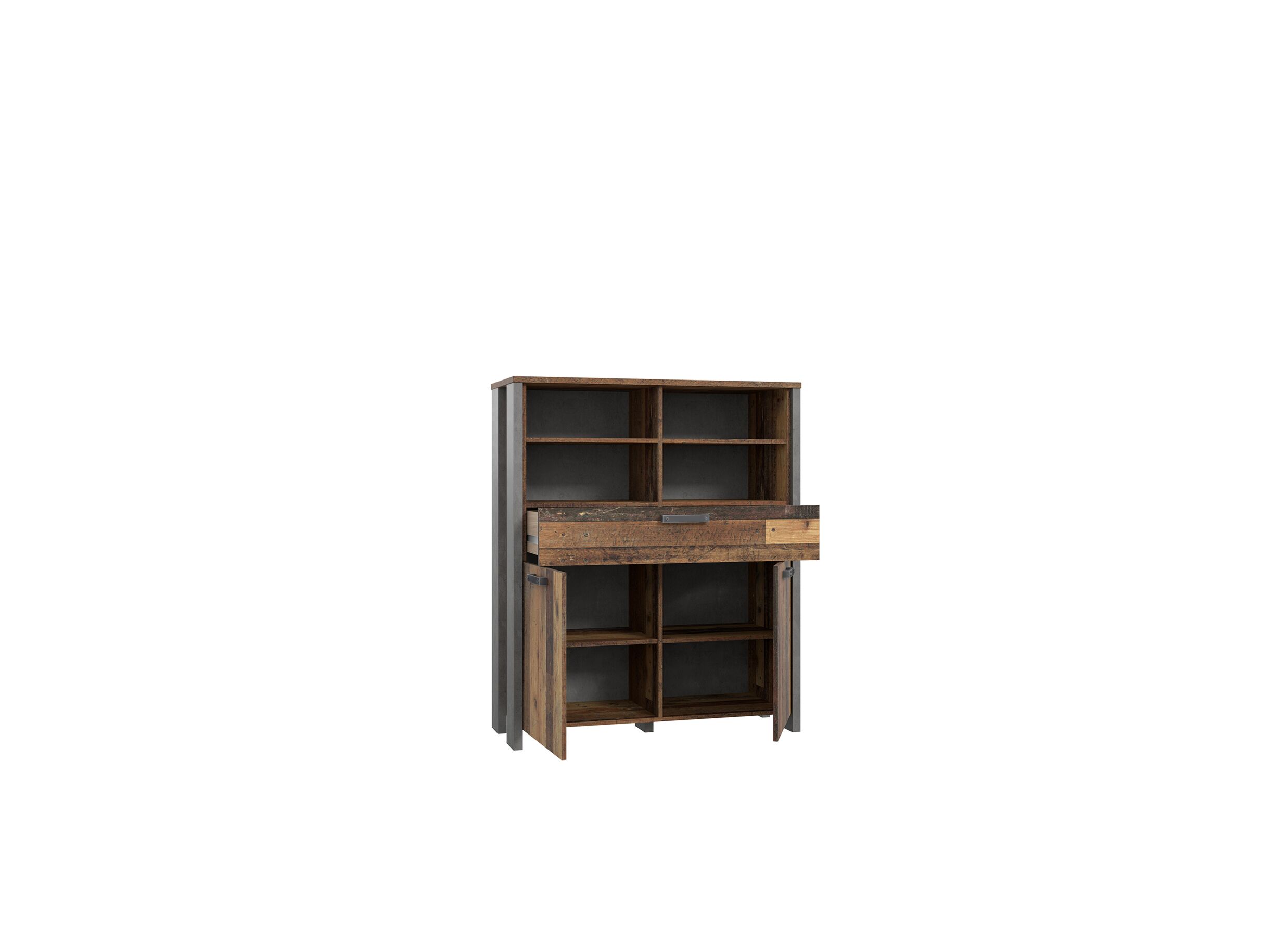 Disposition - Commode Clif 107x42x128cm - décor - old wood/béton