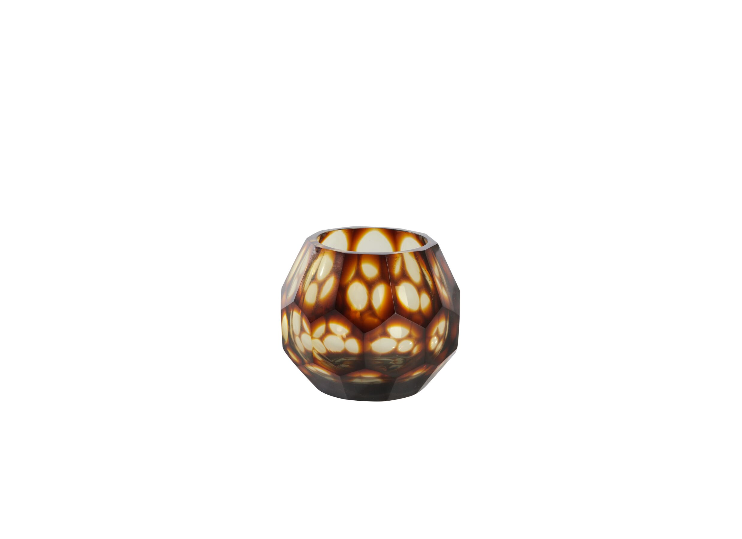 Plus Important - Photophore Eliza H9cm - verre - brun