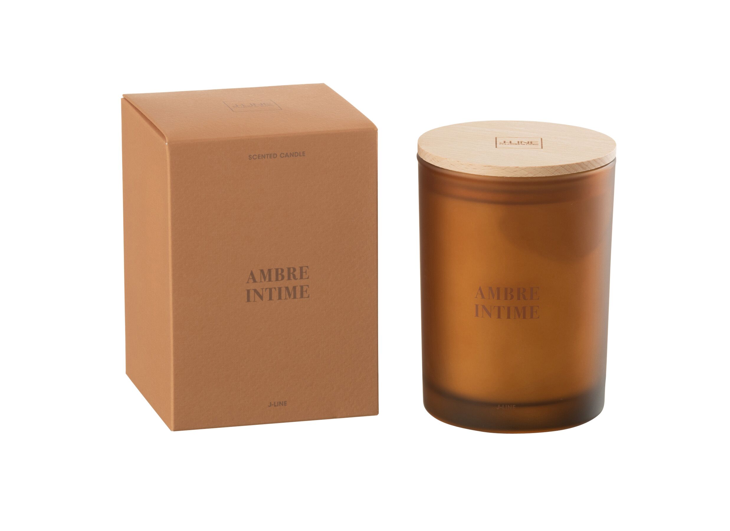 Aperçu - Bougie parfumée Ambre Intime Ø8,5x12,5cm - verre/paraffine - orange