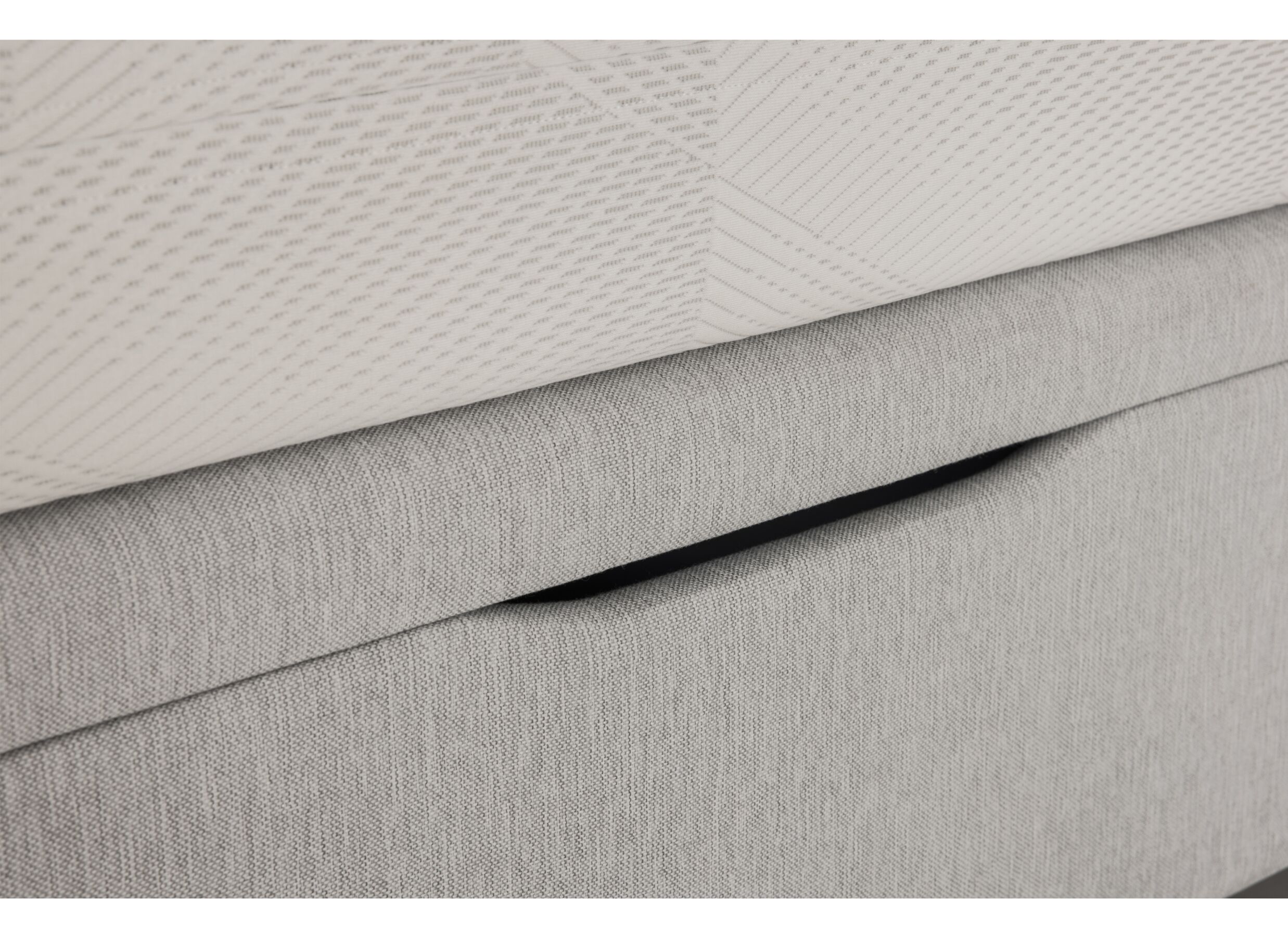 Detailfoto - Bedbox Cosy 140x200cm - stof - lichtgrijs met opbergruimte