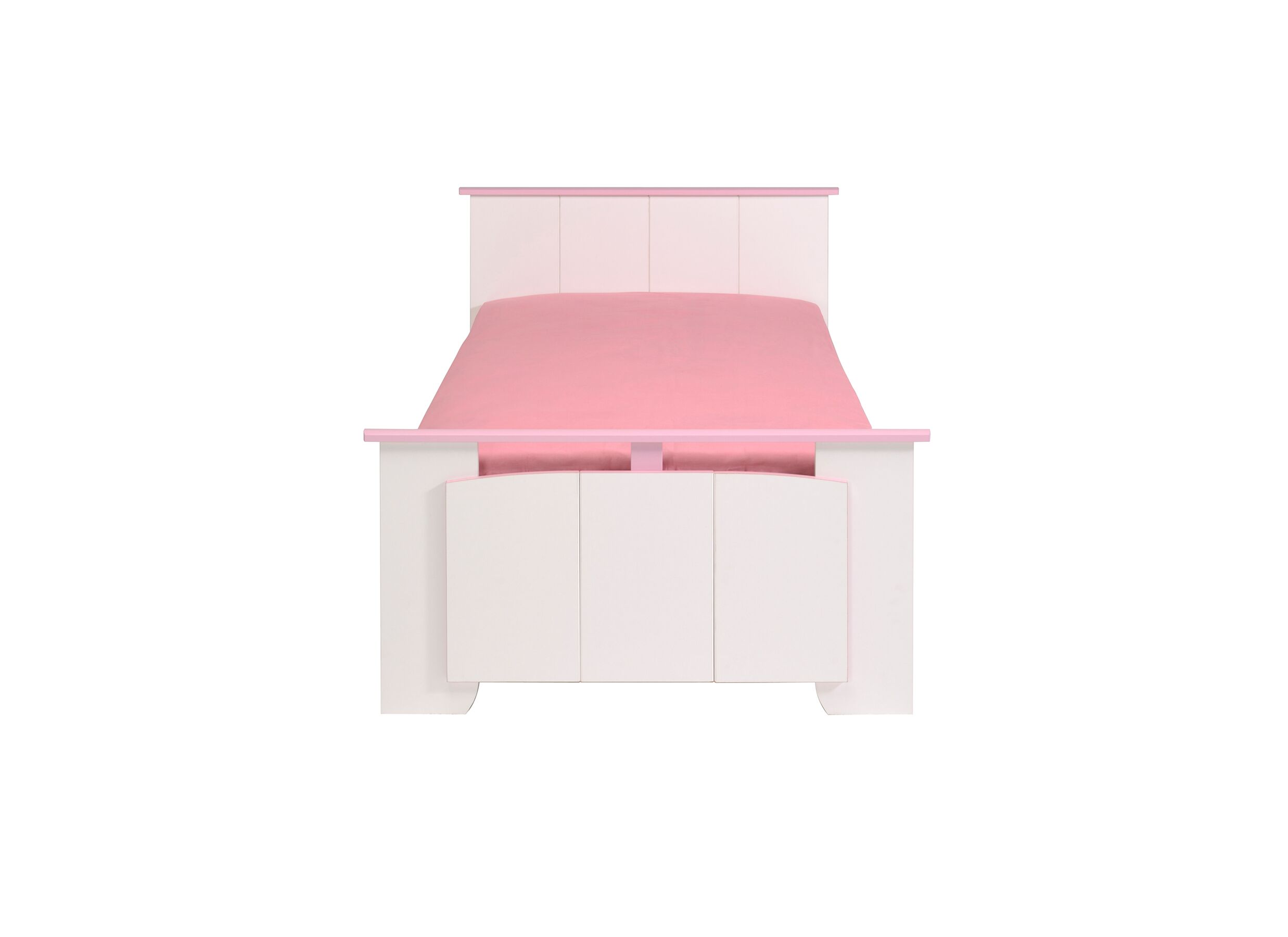 Lit Biotiful 90x200cm - décor - blanc & rose indien