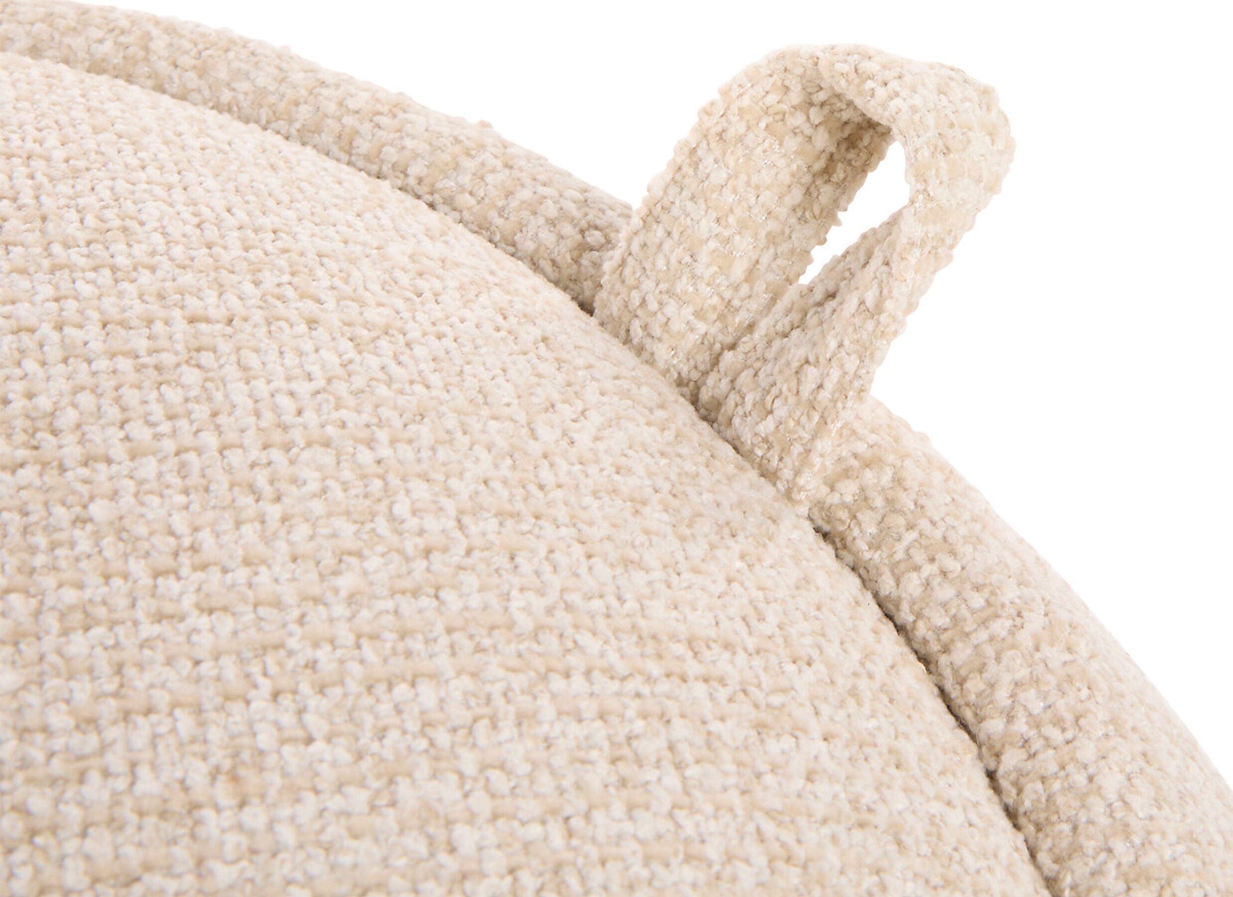 Detail - Pouf Elior avec rangement Ø60cm - bouclé - crème