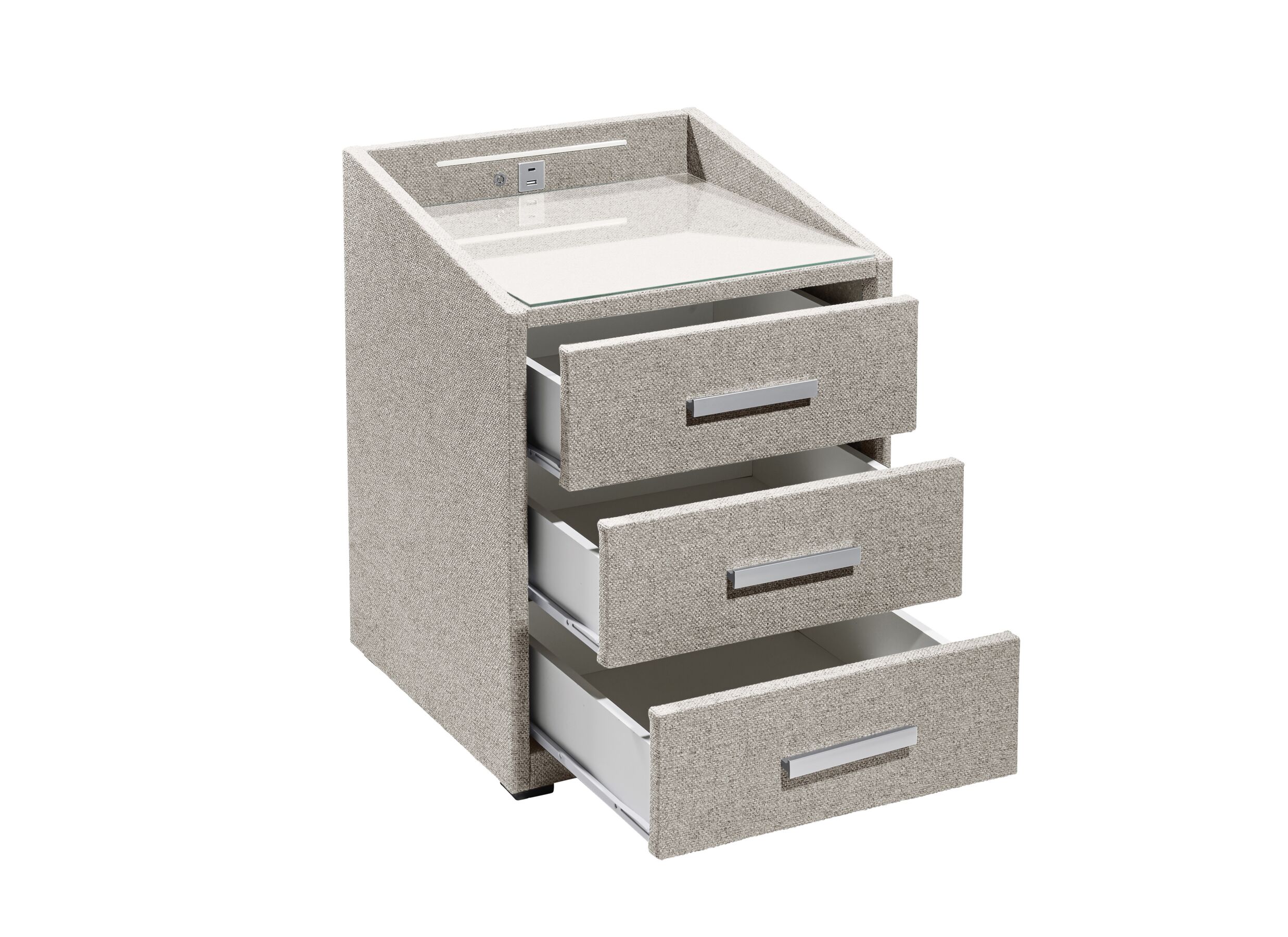 Disposition - Table de chevet Moon 48x47x62cm - tissu - sand