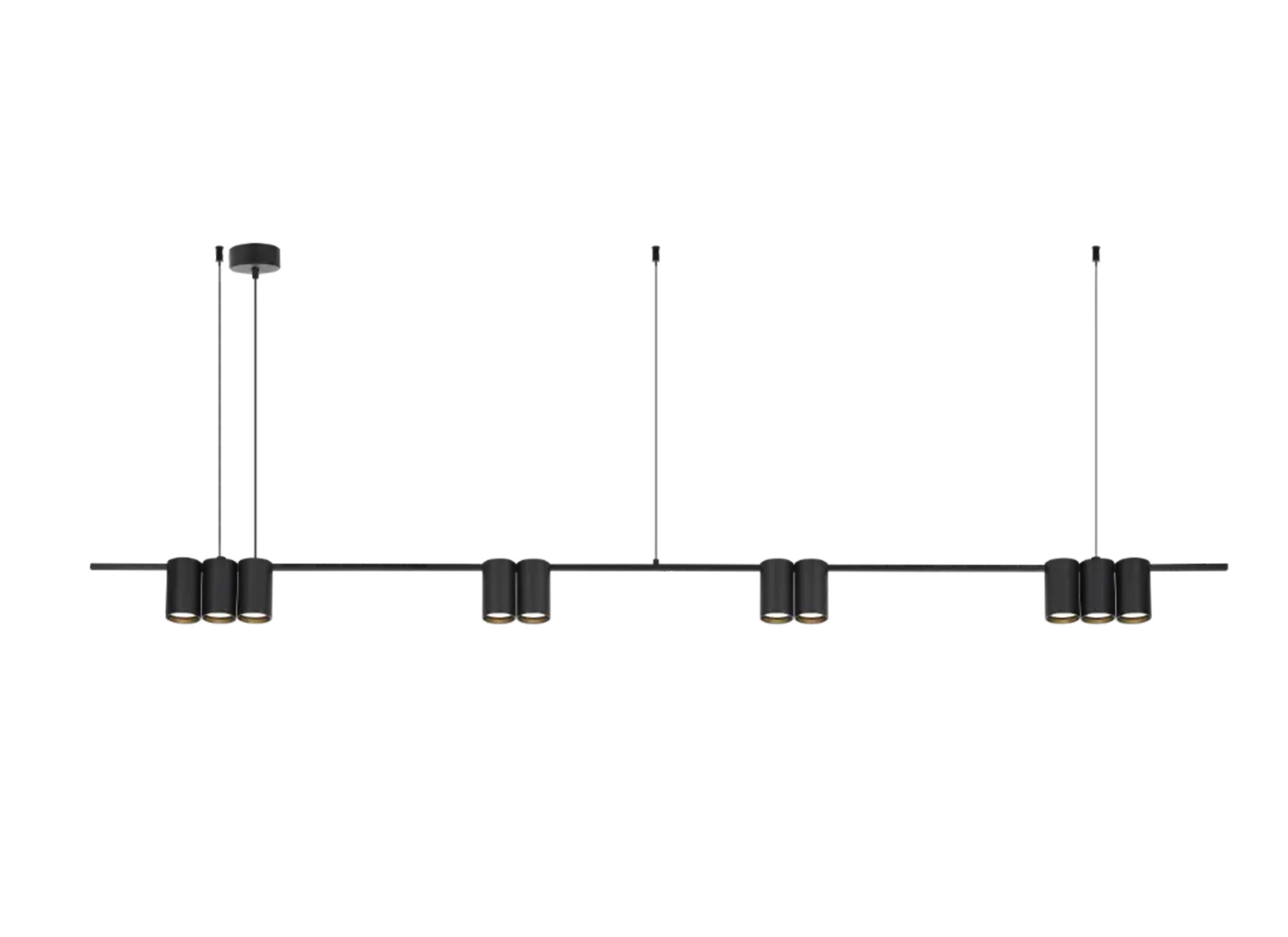 Hanglamp 180cm 10xGU10 - aluminium - zwart - Suspension 180cm 10xGU10 - aluminium - noir