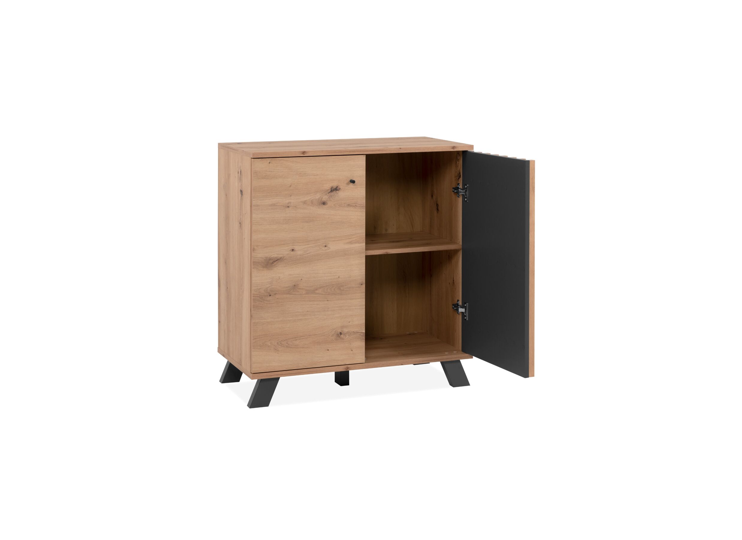Disposition - Commode Medan 80x40x85cm -mélamine - chêne artisanal