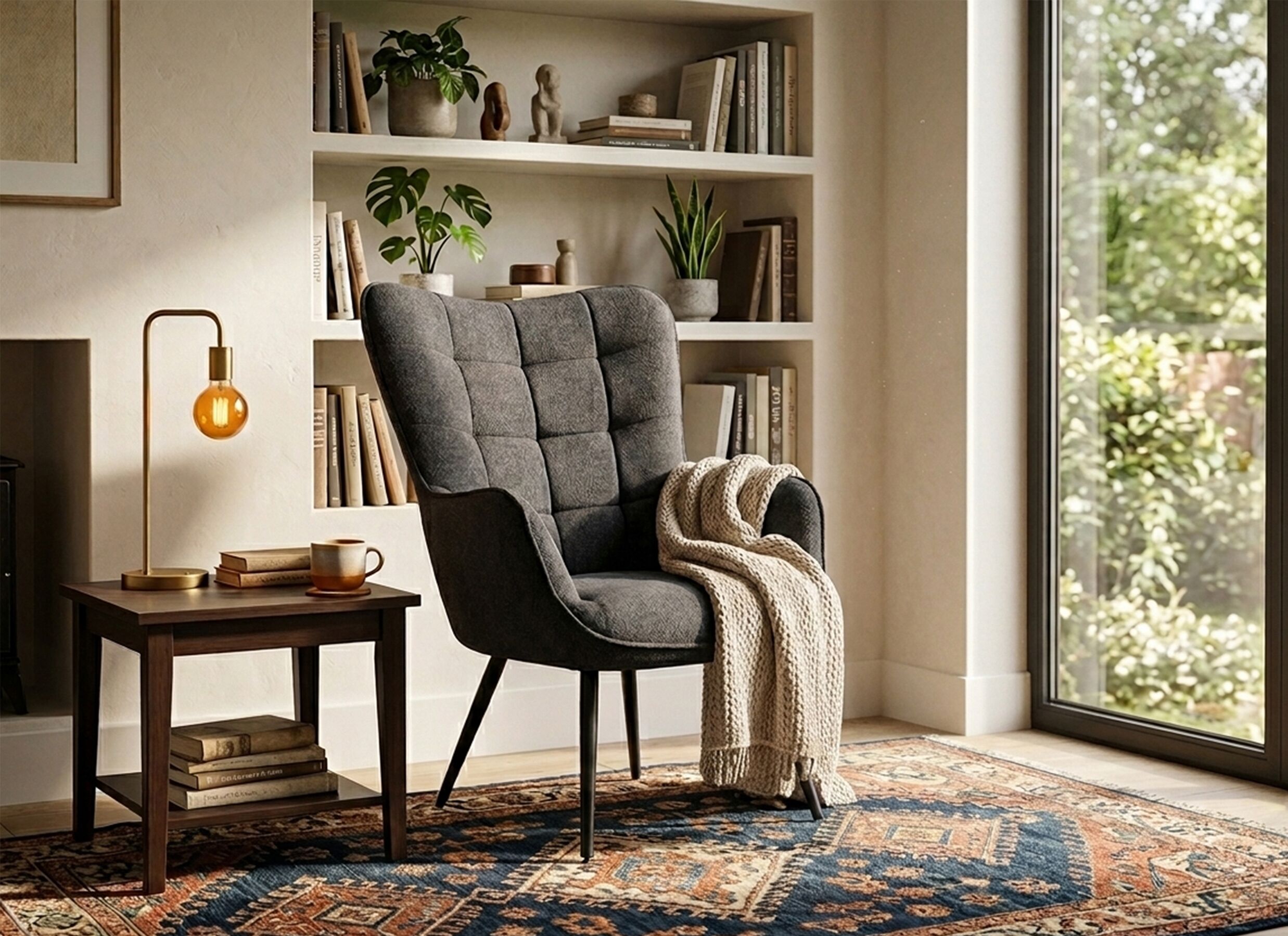AI Generated - Fauteuil Ranch 68x80x98cm - polyester - gris