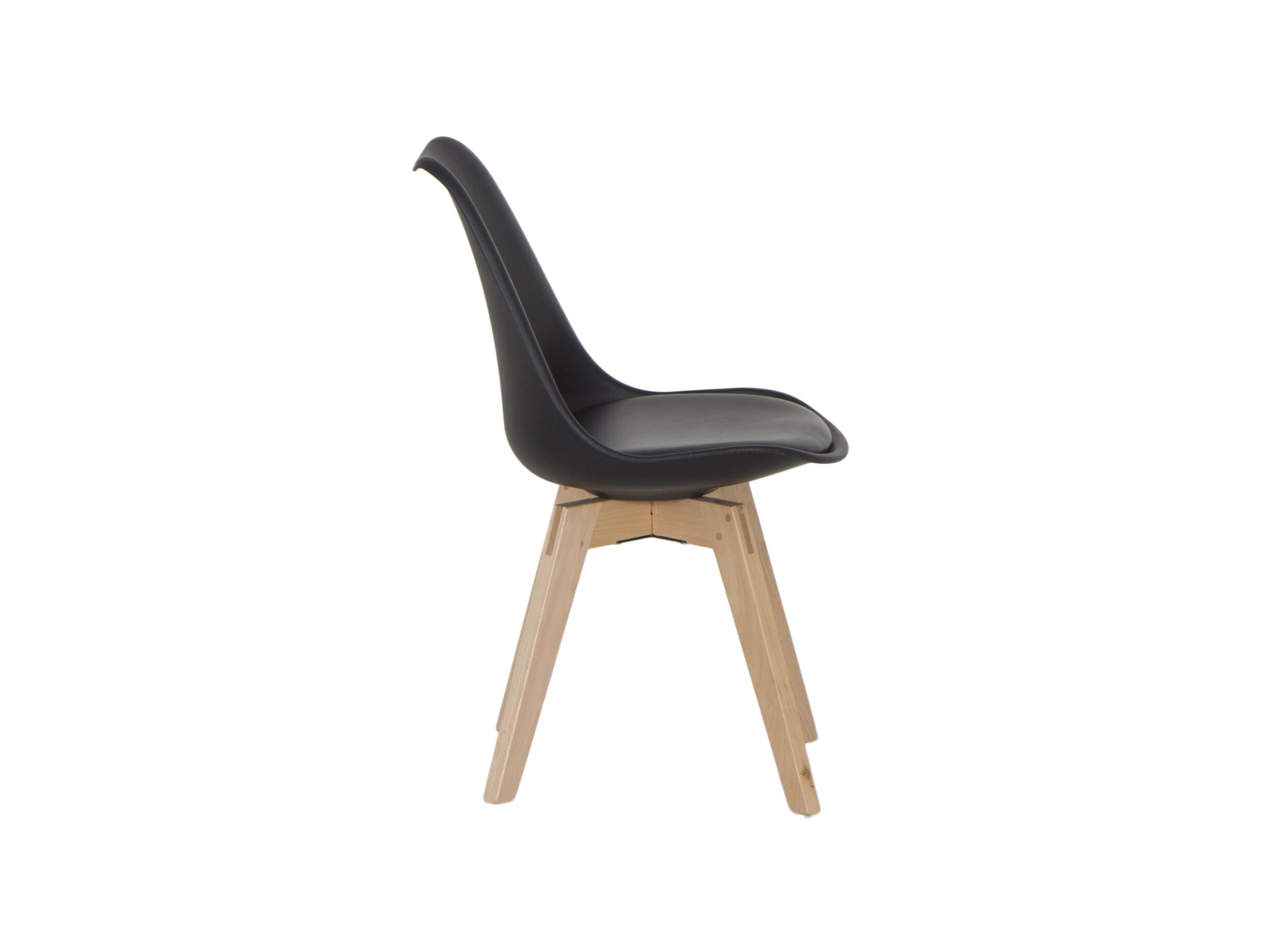 Detail - Chaise coque Rugby similicuir noir