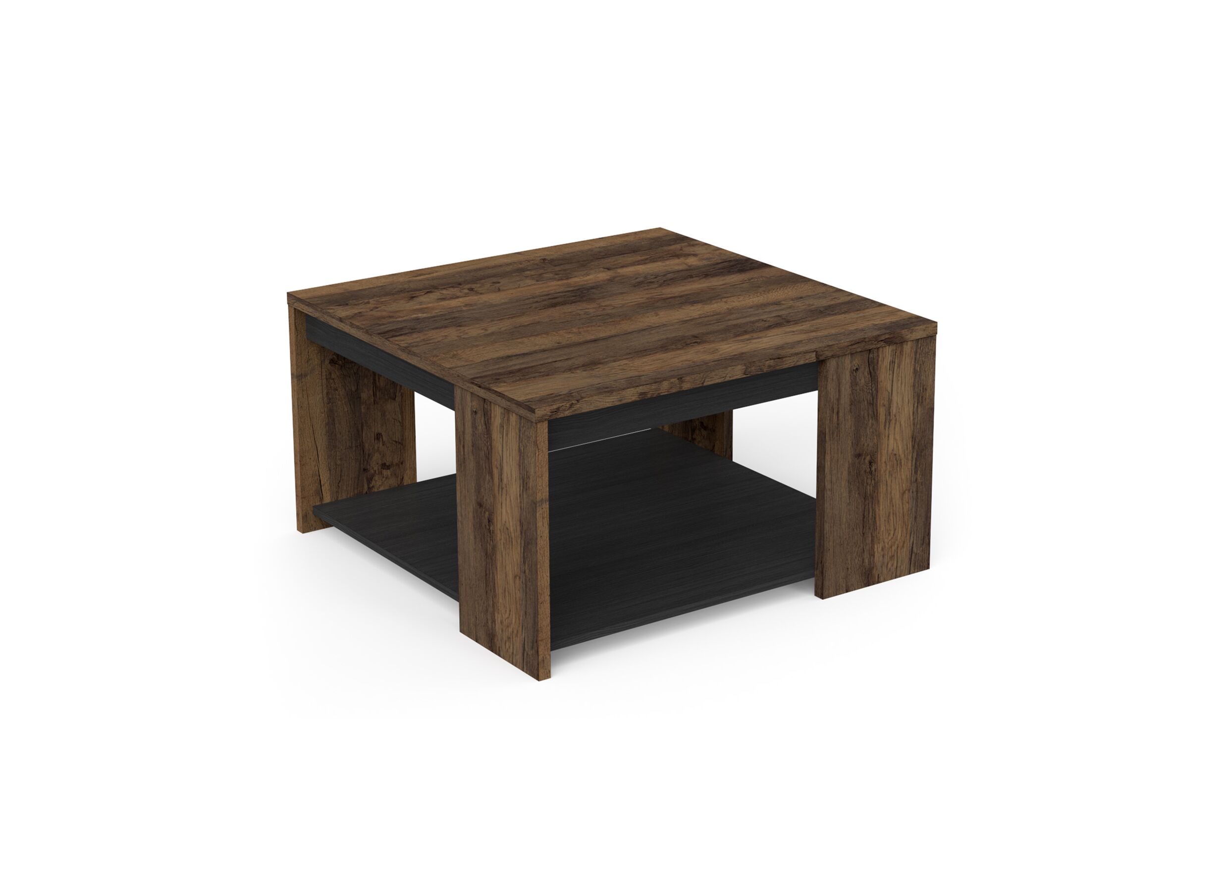 Plus Important - Table basse Monaco carré brun avec rangement