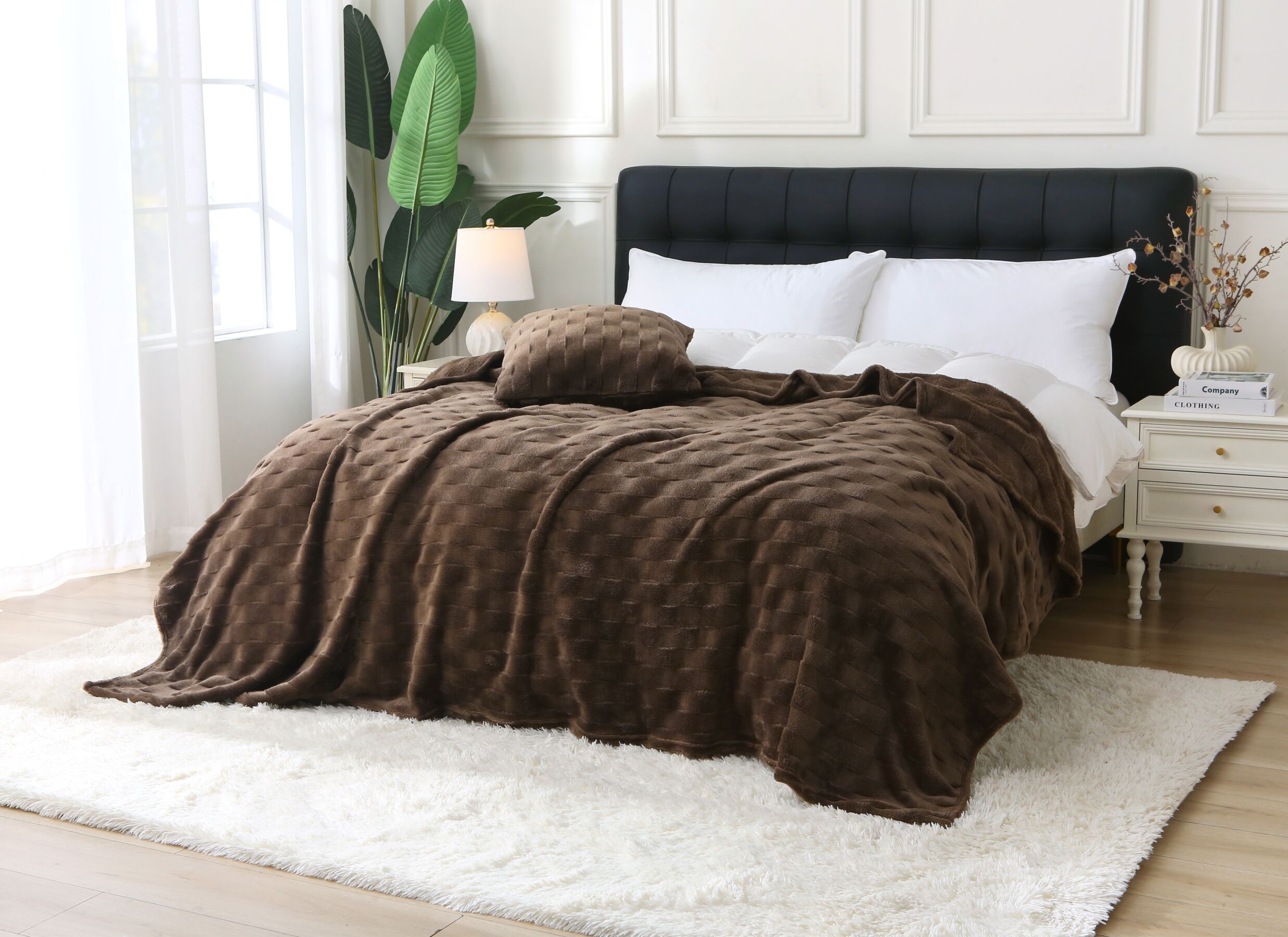 Foto ambiance - Couvre-Lit Liverpool 220x240cm - polyester - marron foncé
