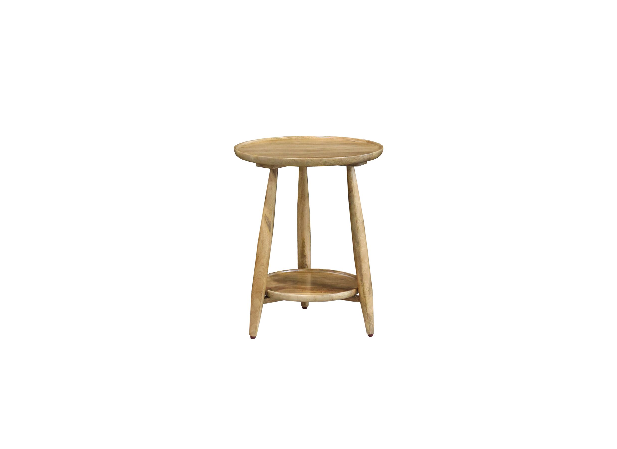 Bijzettafel Chestnut Ø48cm - mango massief - naturel - Bijzettafel Chestnut Ø48cm - mango massief - naturel