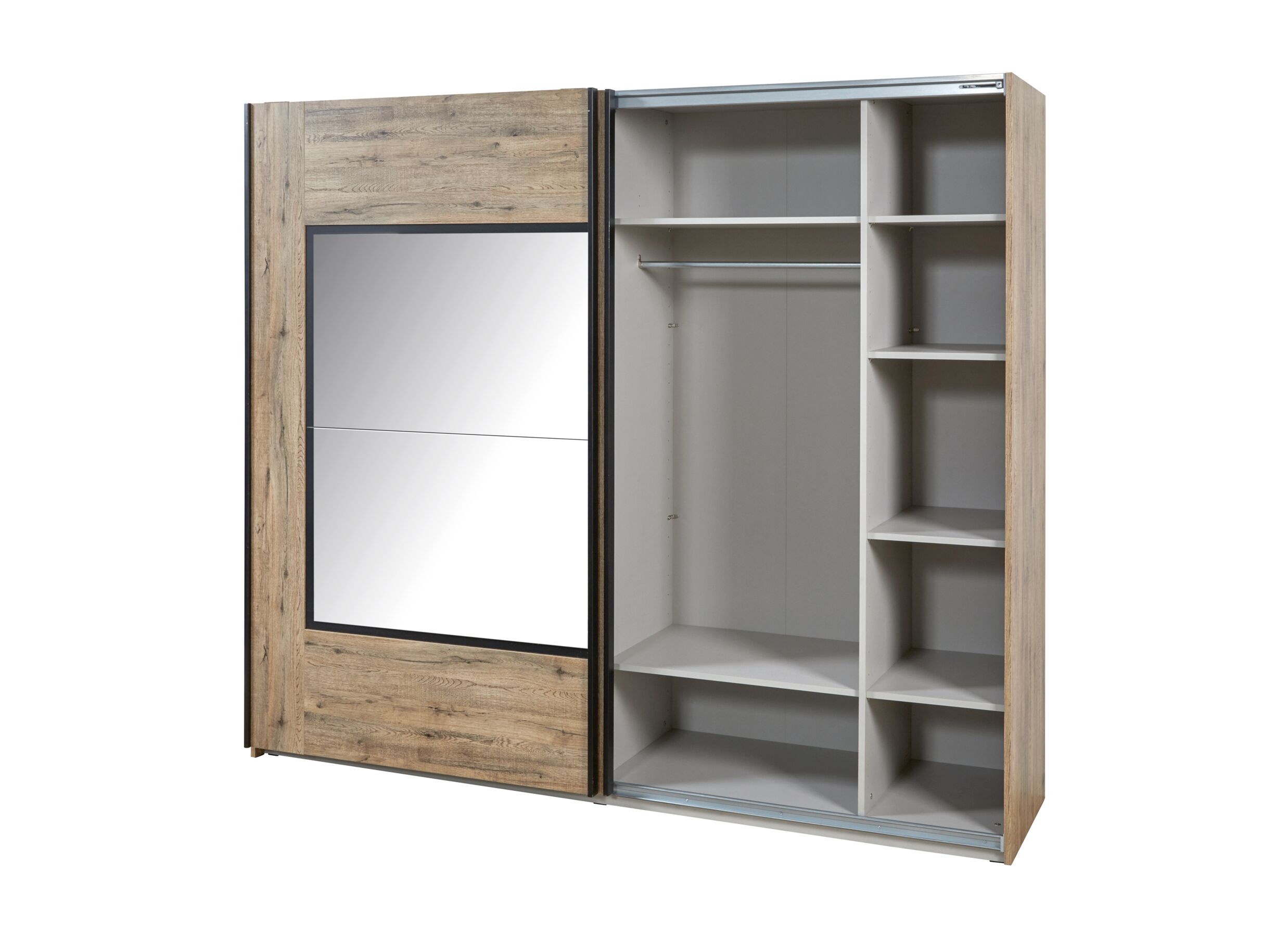 Disposition - Armoire à portes coulissantes 245cm - décor - chêne scarlet
