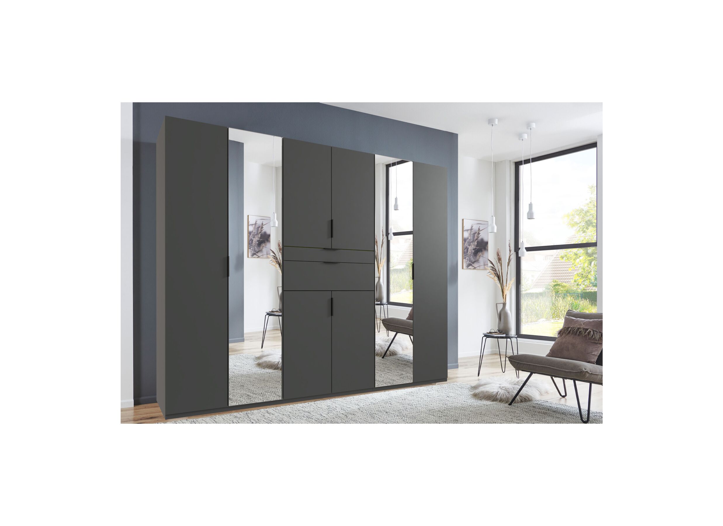 Foto ambiance - Garde-robe Moldau 270cm - décor - graphite
