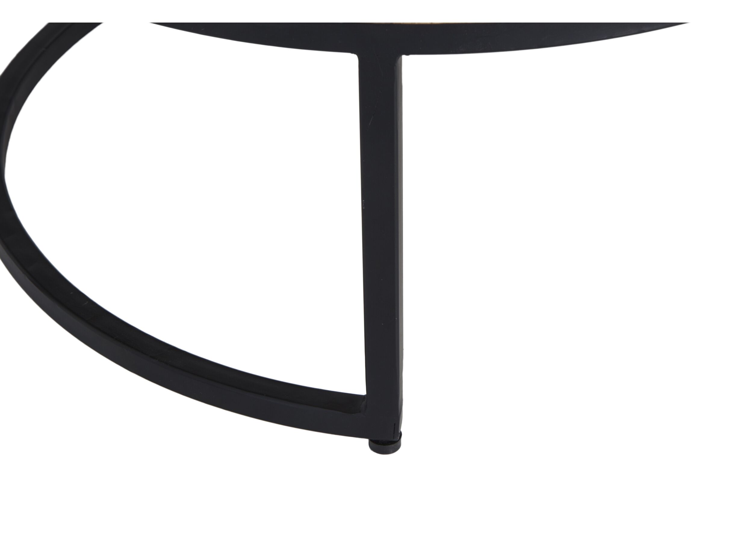 Salontafel Half Moon Ø80cm - metaal - naturel & zwart