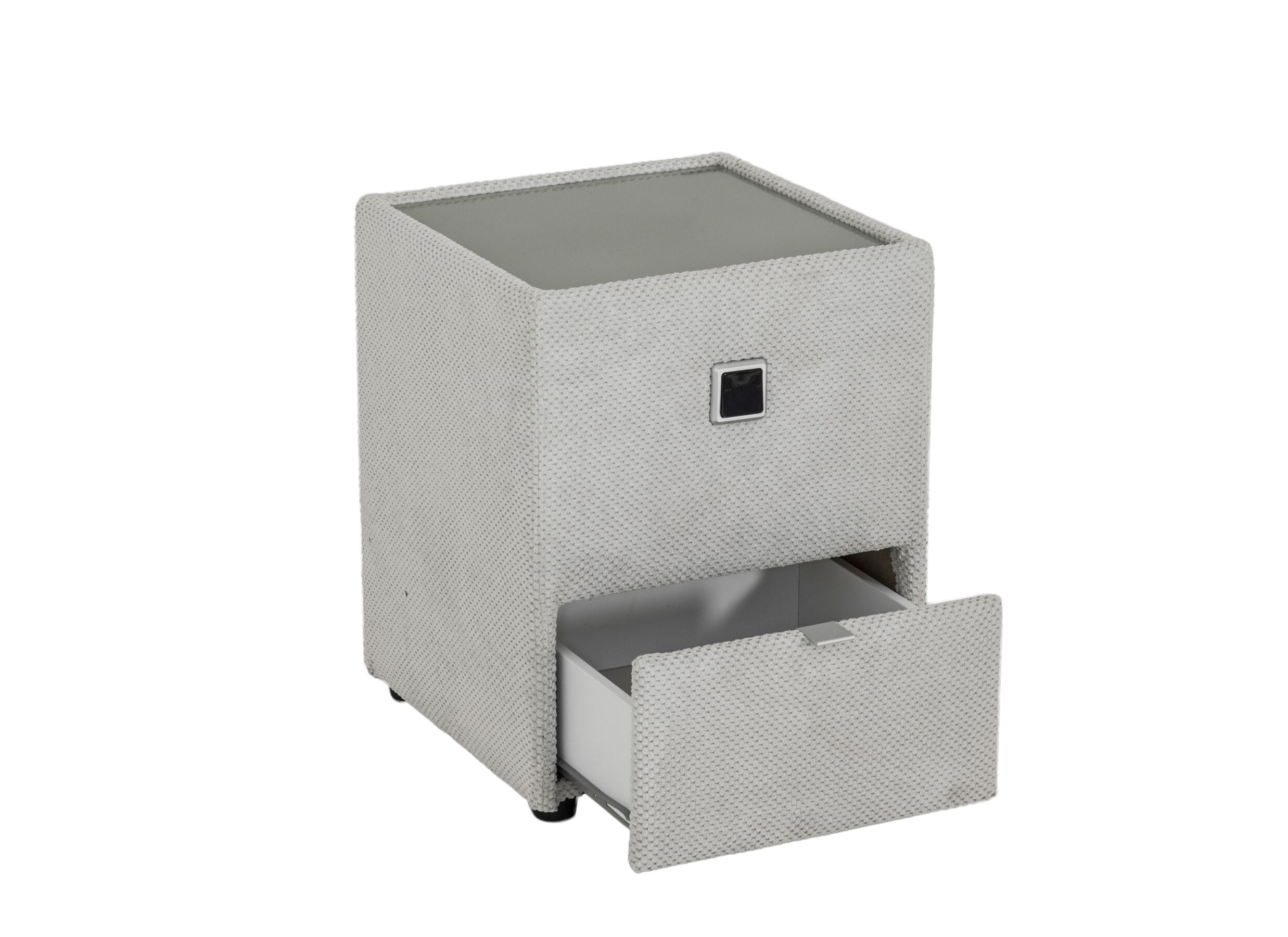 Disposition - Table de chevet Lancy 42,5x45x53cm - tissu - ecru