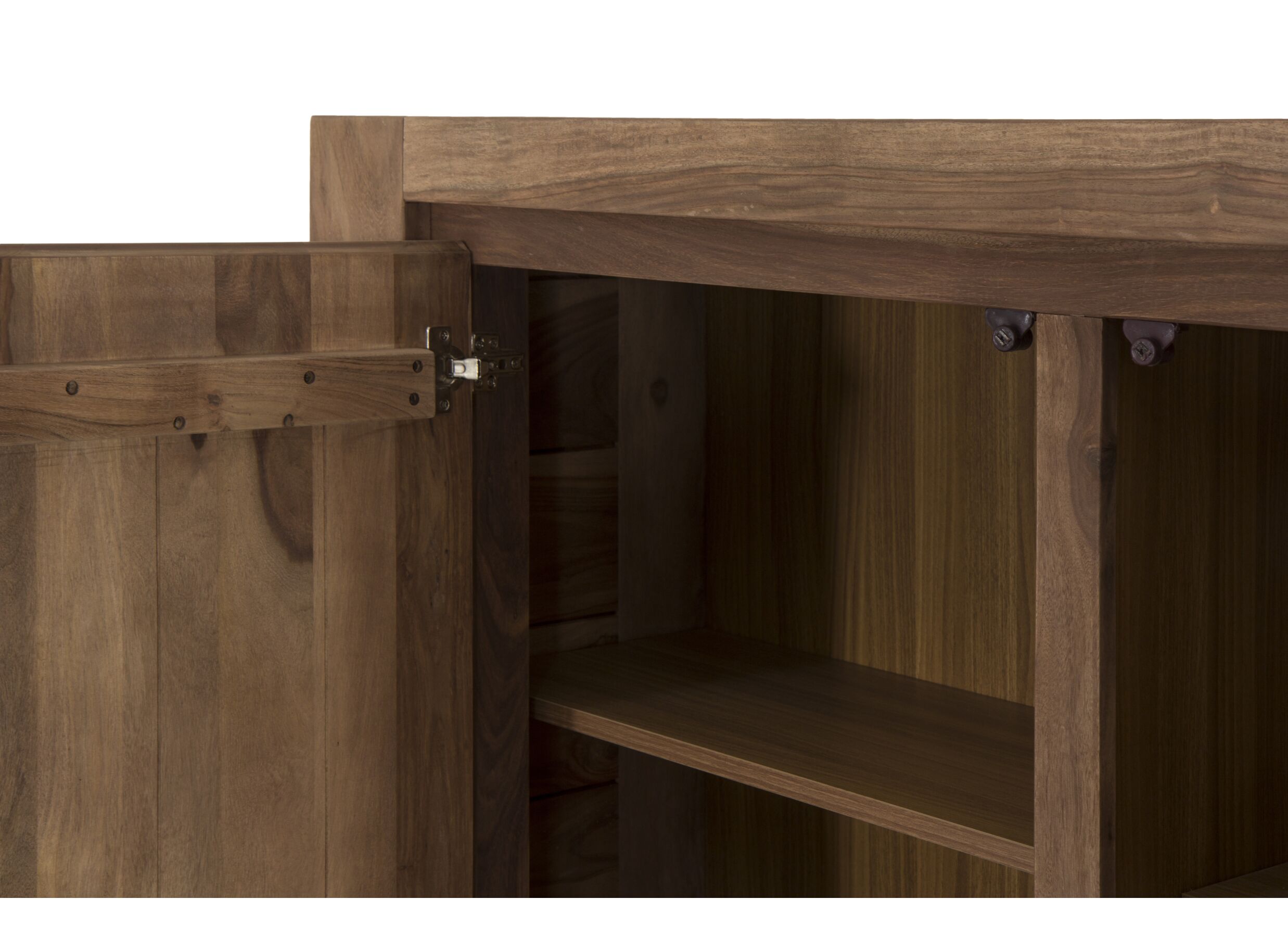 Meuble Bar Carbone 140cm - sheesham massif & décor - naturel