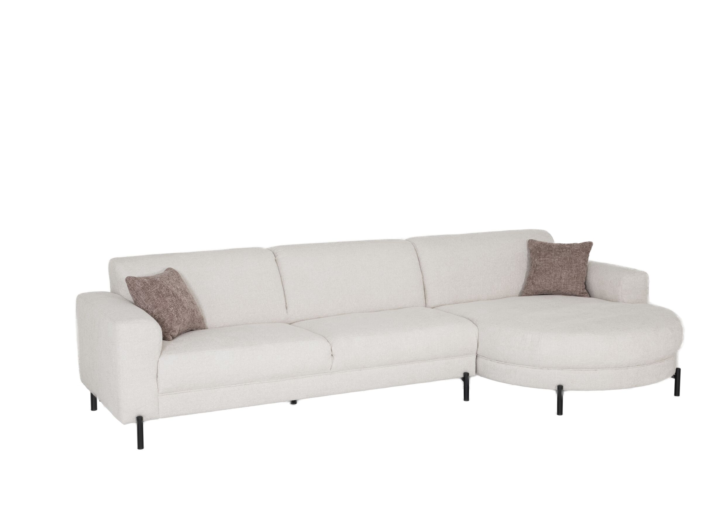 Hoeksalon Liva 325x161cm - stof - wit