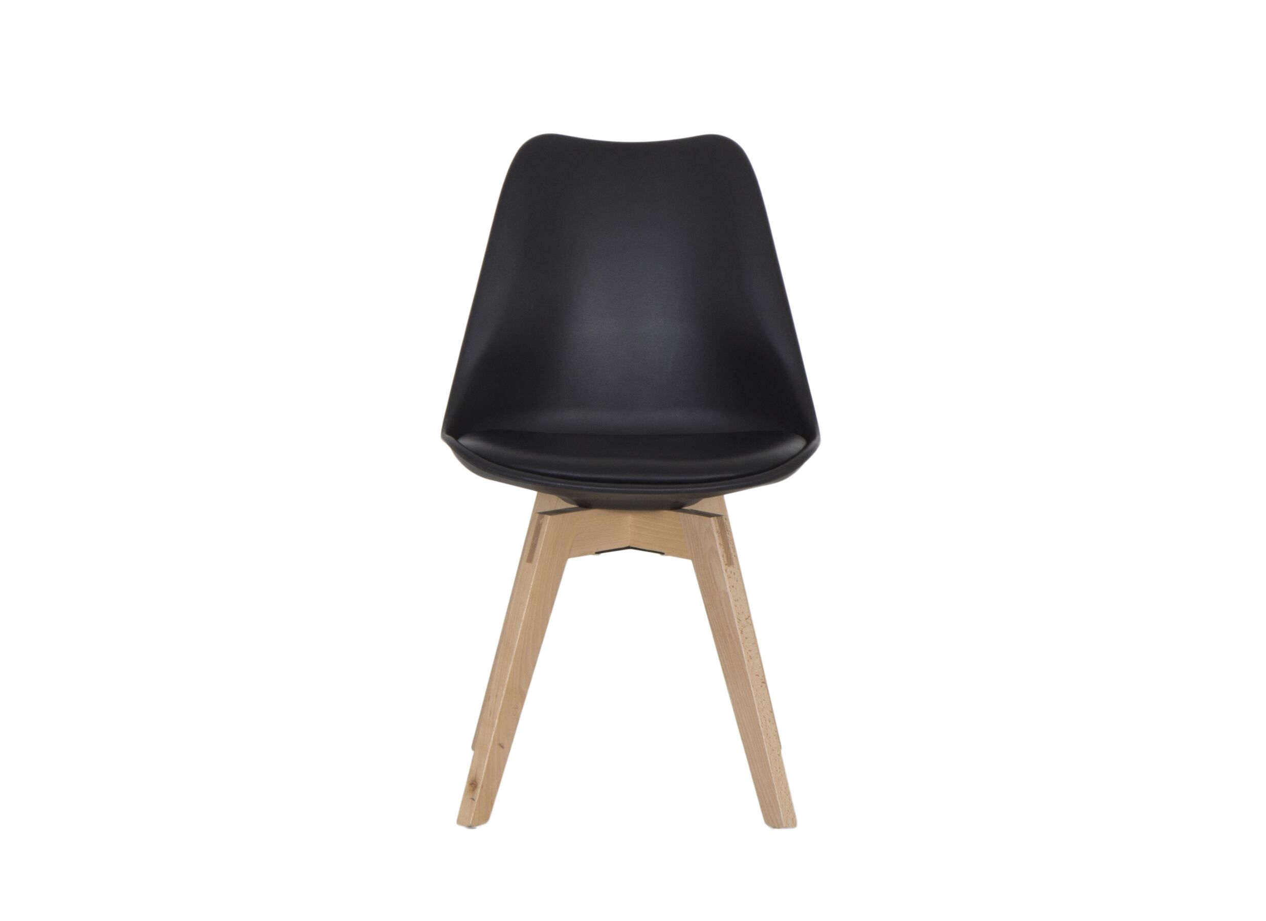 Detail - Chaise coque Rugby similicuir noir