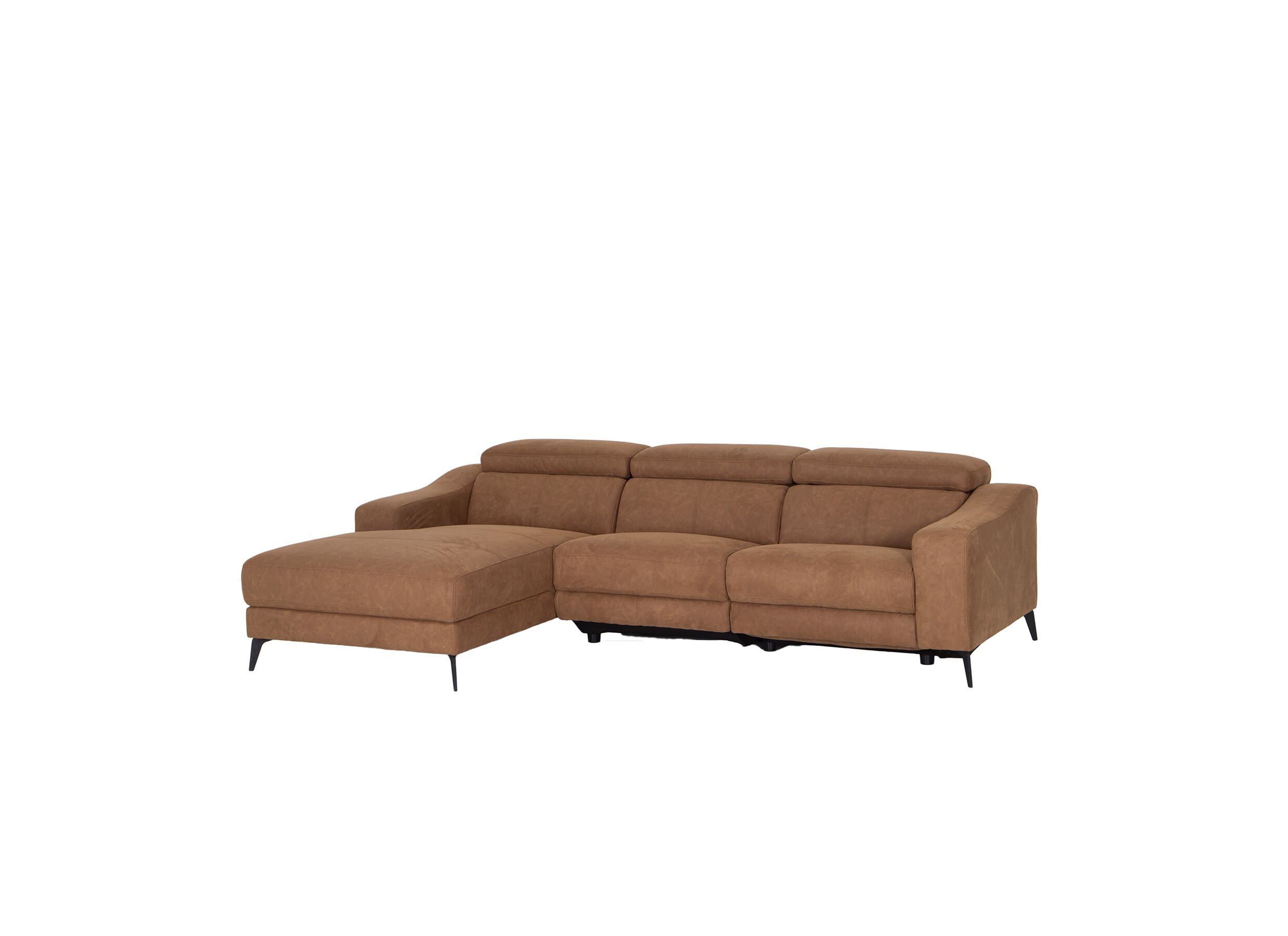 Hoofdfoto - Hoeksalon Mana 272x174cm - stof - cognac met relax