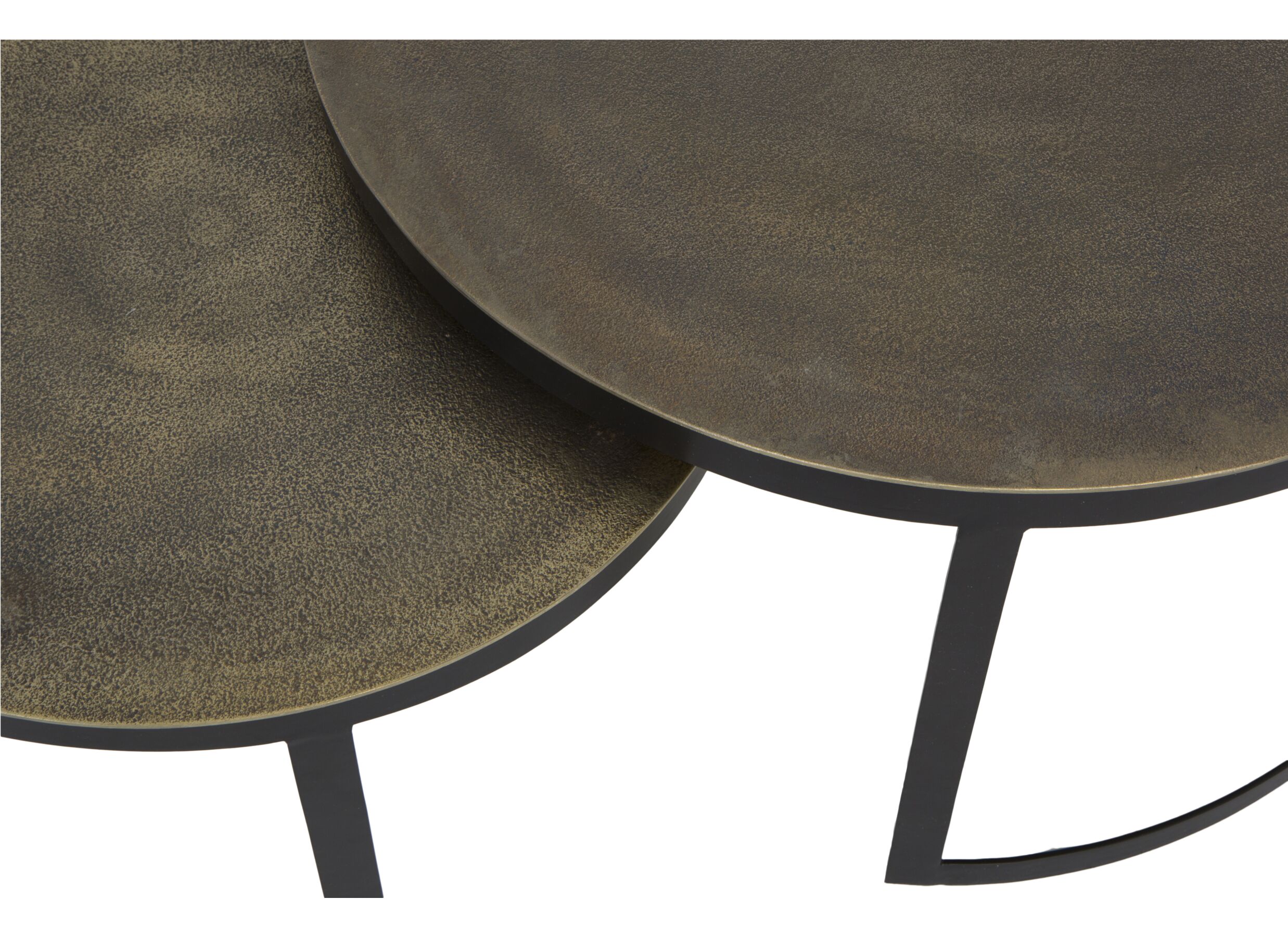 Detail - Table basse Brass Ø75/Ø60cm - métal - antique brass lot de 2