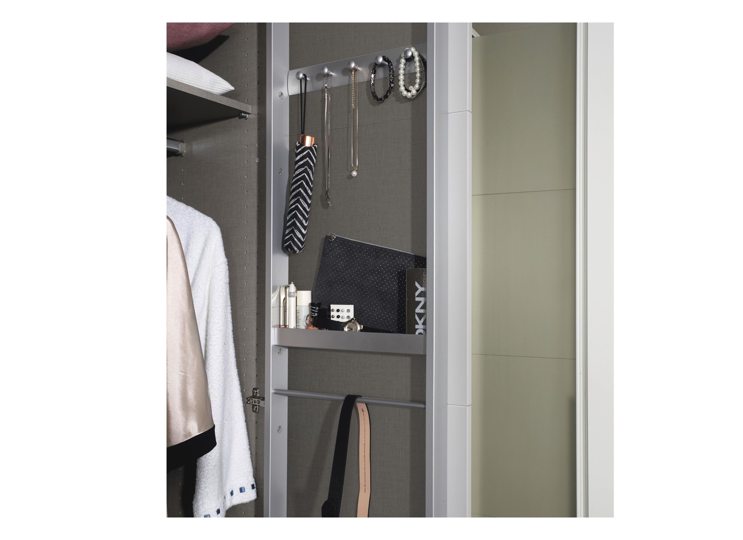 Garde-robe 226cm - décor - gris métallique/chêne artisanal