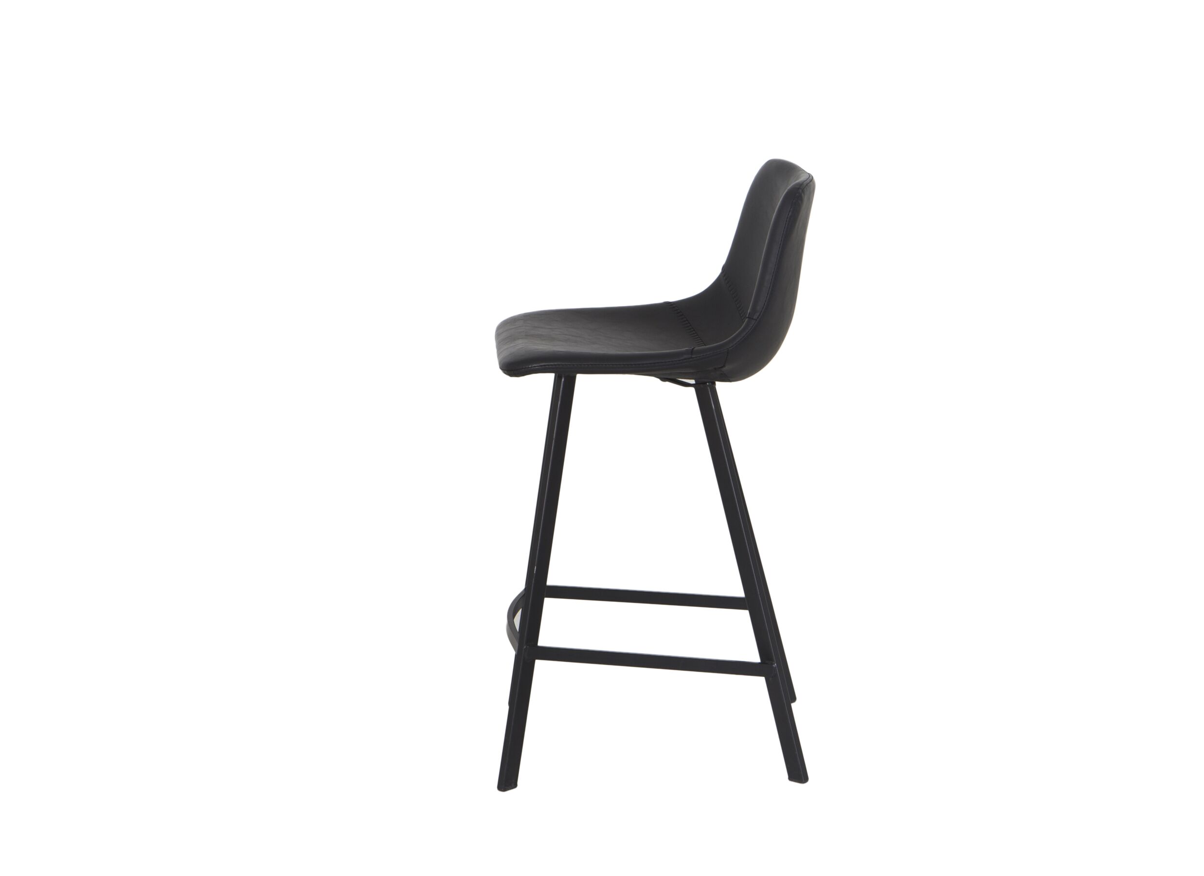 Barstoel Spartacus ZH65cm - lederlook - zwart