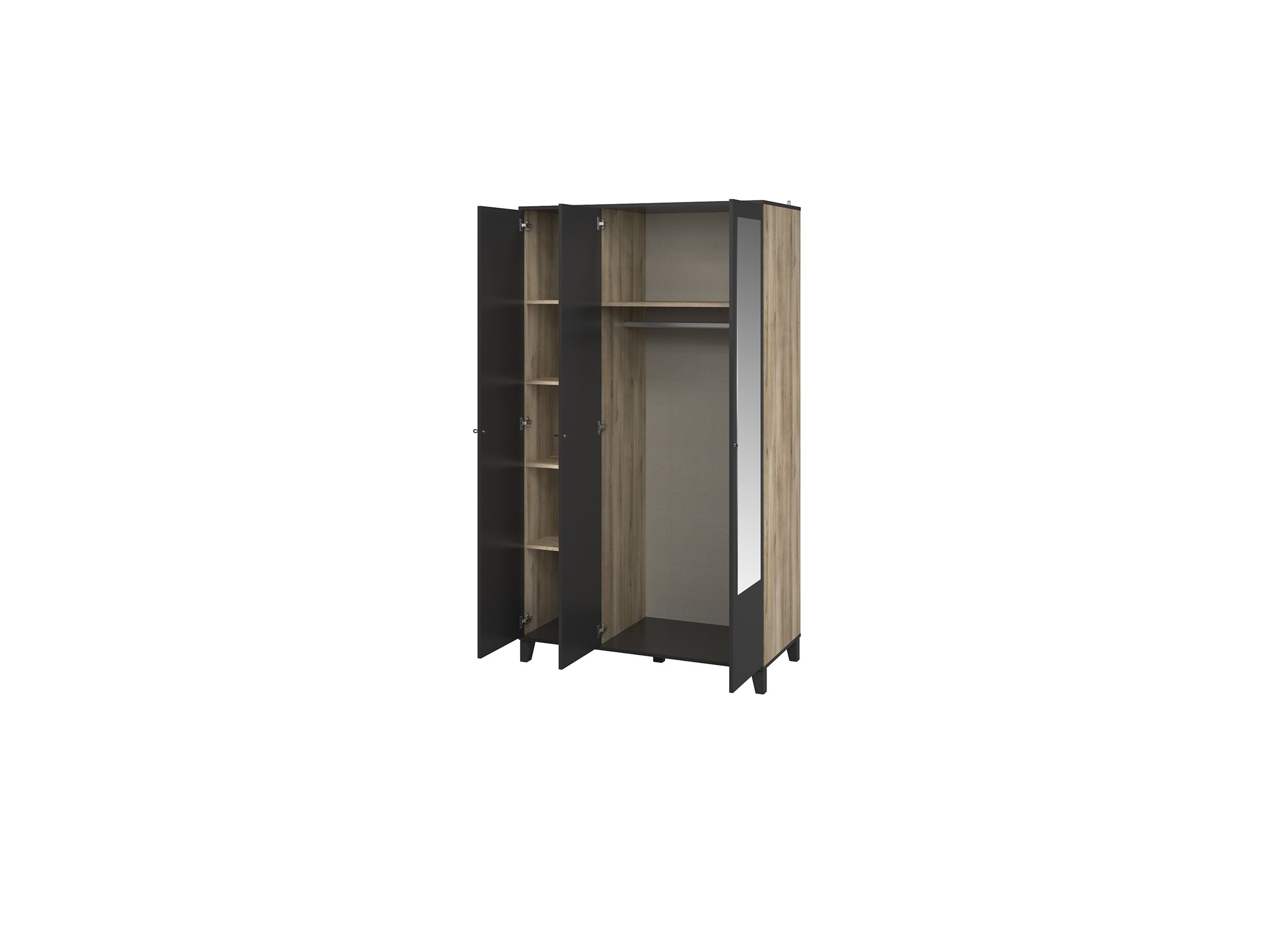 Garde-robe Artley 120cm - décor - marron/noir