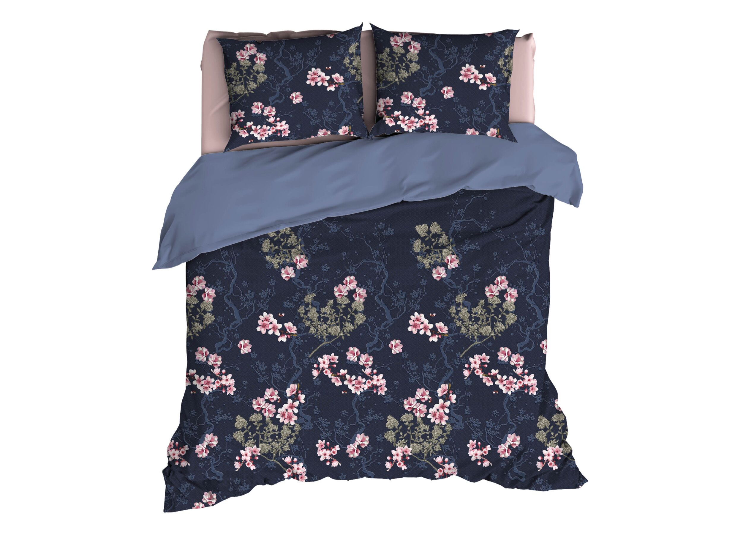 Plus Important - Housse de couette Naoki Manor 240x200/220cm - satin - bleu