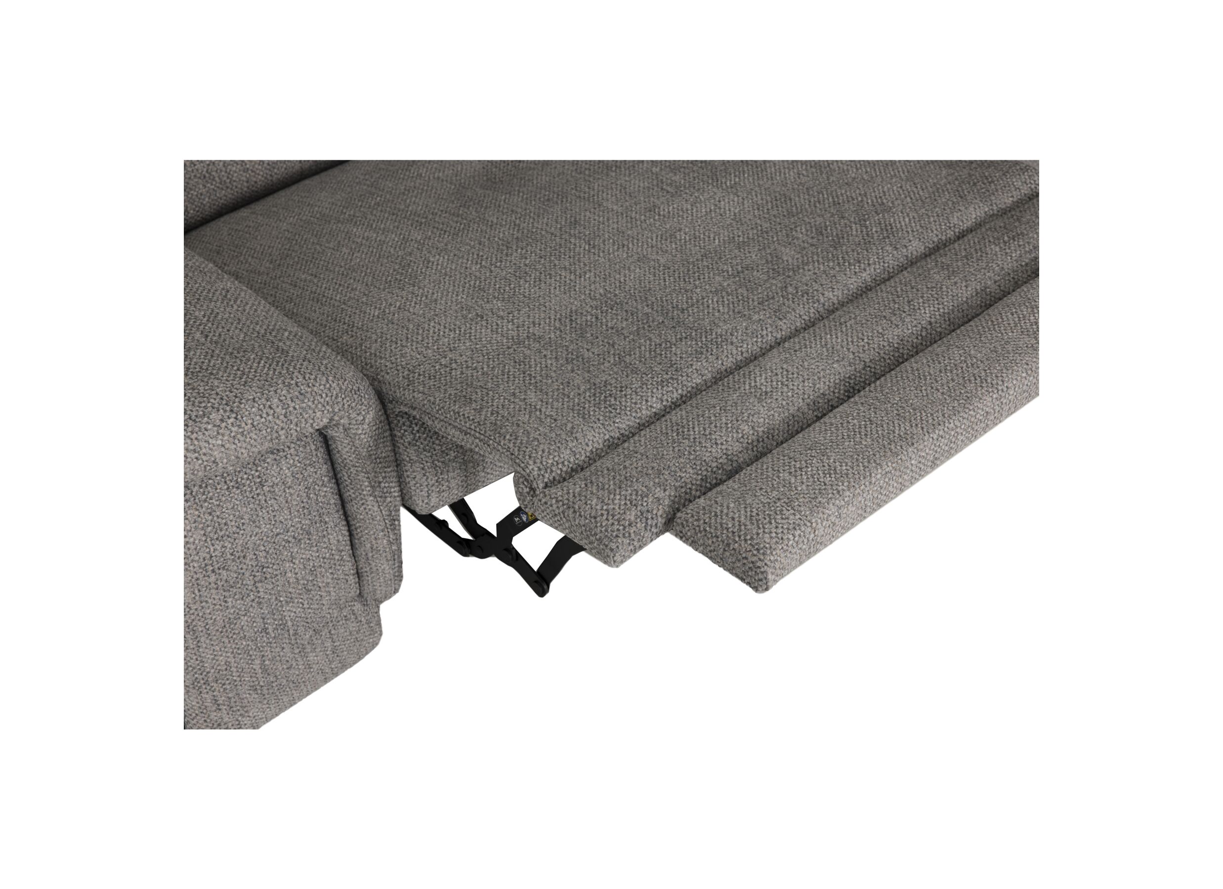 Detail - Canapé d'angle Amira 290x228cm - tissu - gris avec relax