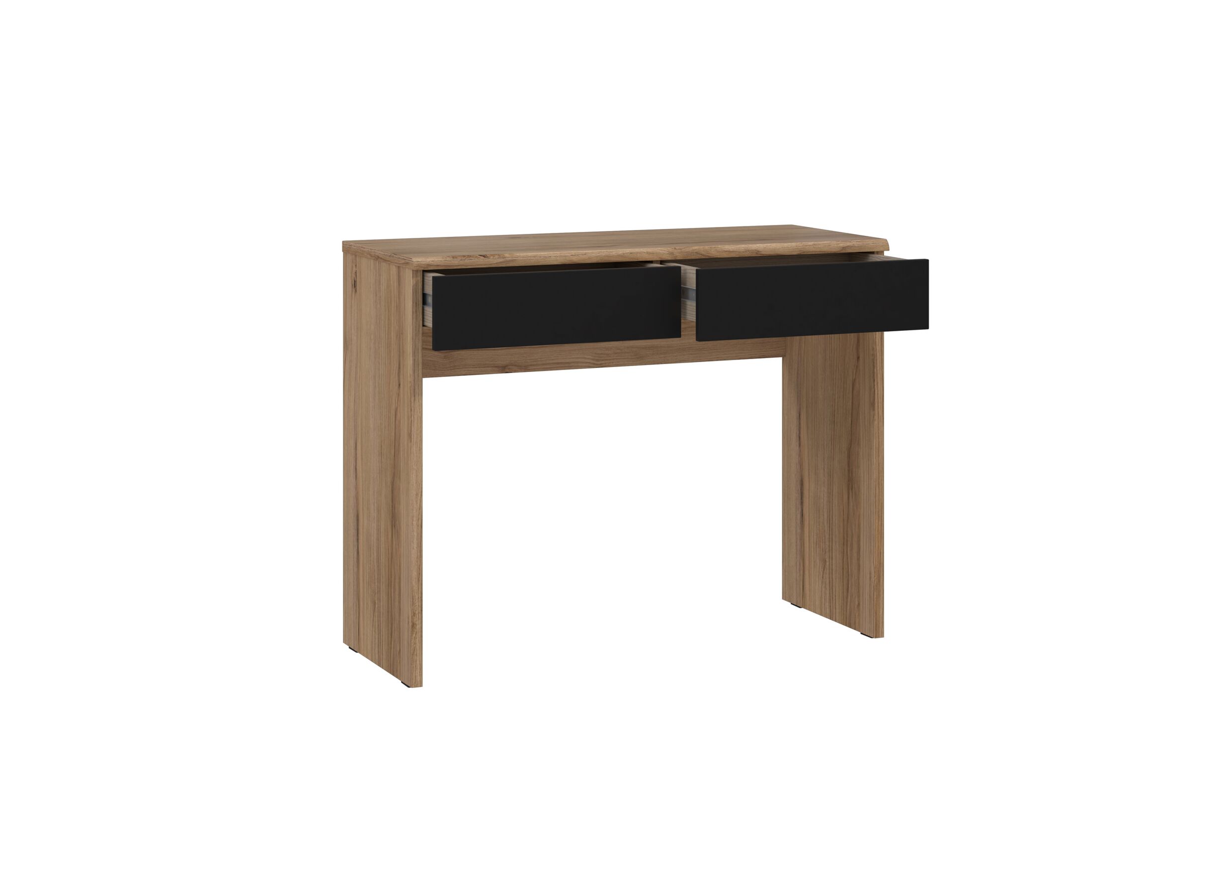Indeling - Make-up tafel Dalate 100x41x80cm - meubelplaat - kastanje eik/mat zwart