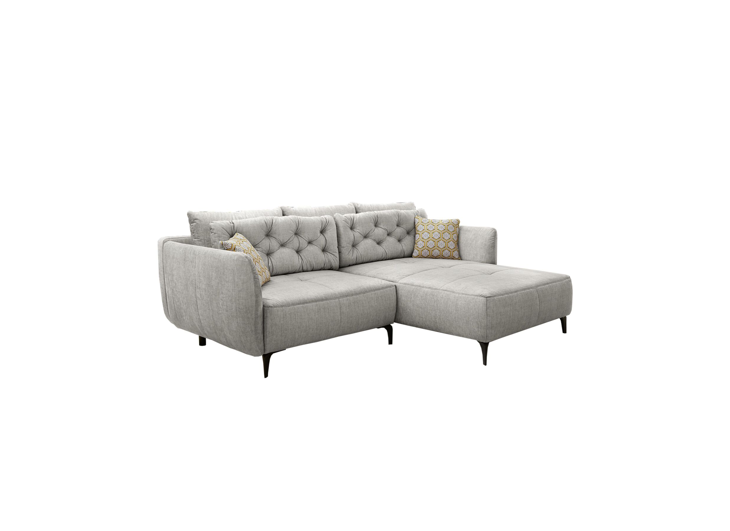 Hoeksalon Saulo 251x187cm - stof - grijs