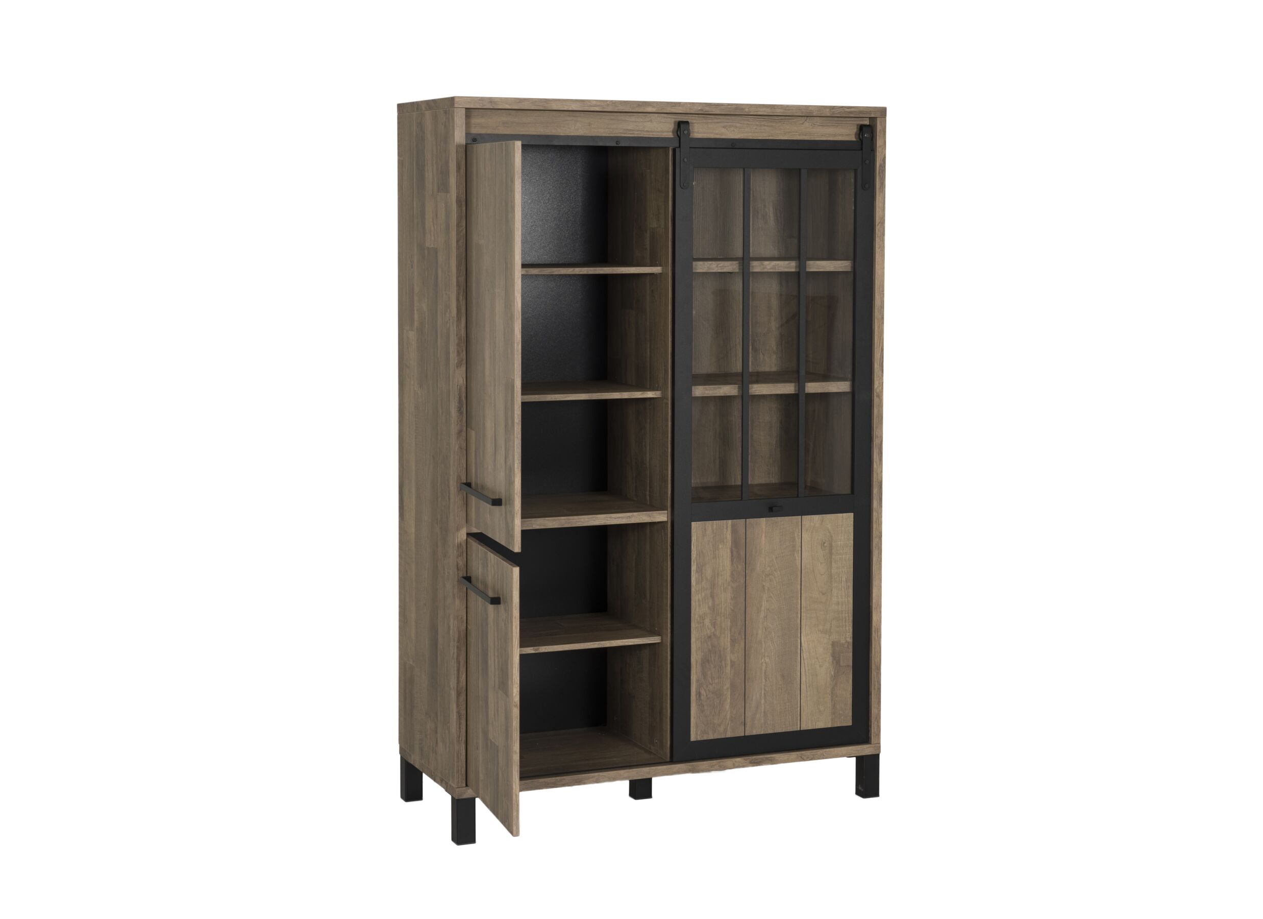 Indeling - Barkast 122cm decor - old teak/matt black
