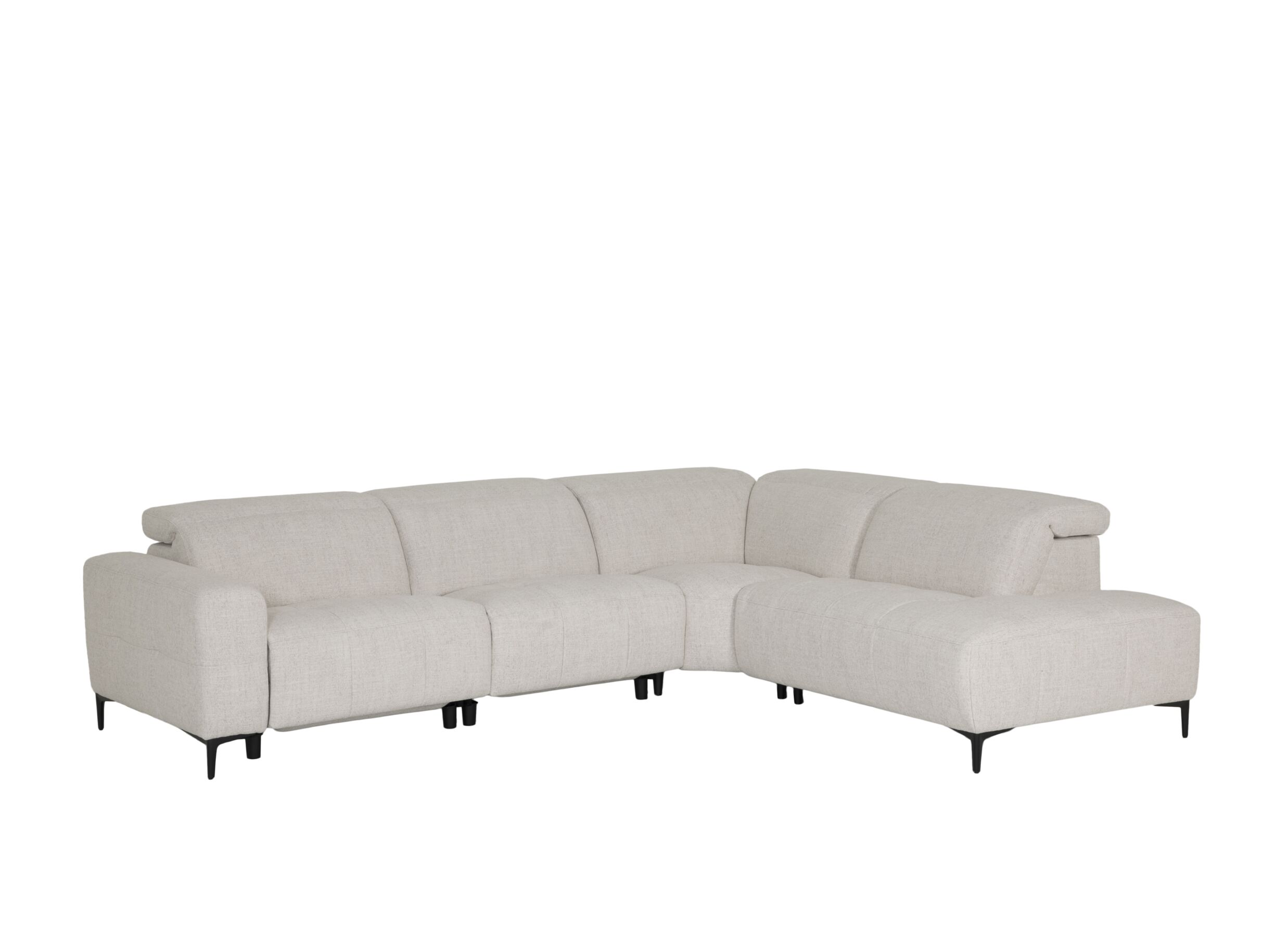 Hoeksalon Knight 317x255cm - stof - beige met relax - Hoeksalon Knight 317x255cm - stof - beige met relax