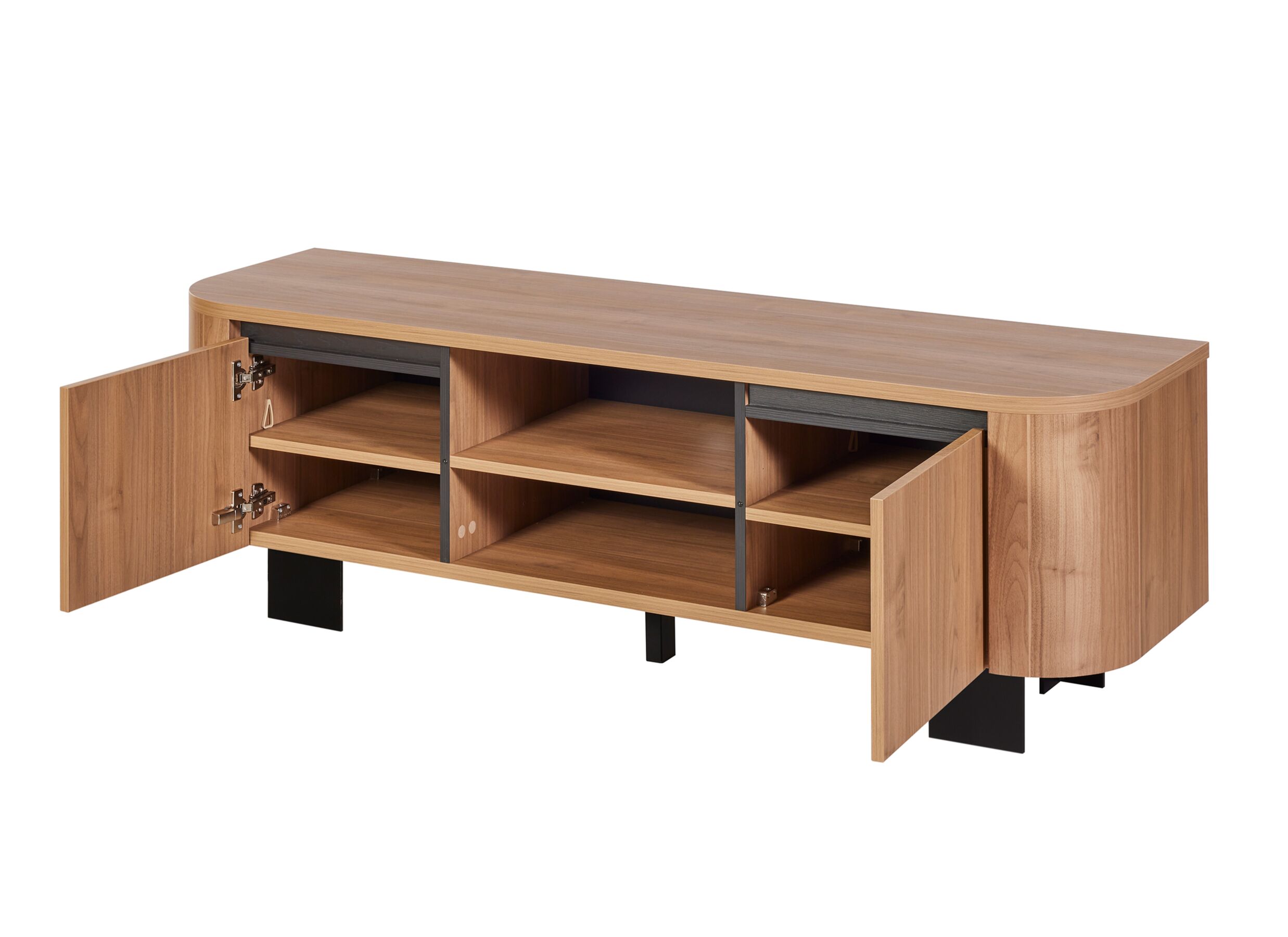 Disposition - Meuble TV Valerio 170cm - mélamine - noyer clair