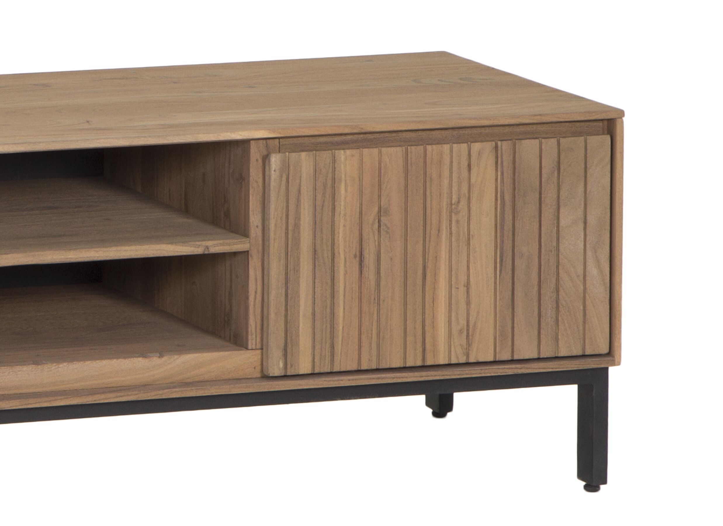 Meuble TV Aquilano 145cm - acacia massif - naturel