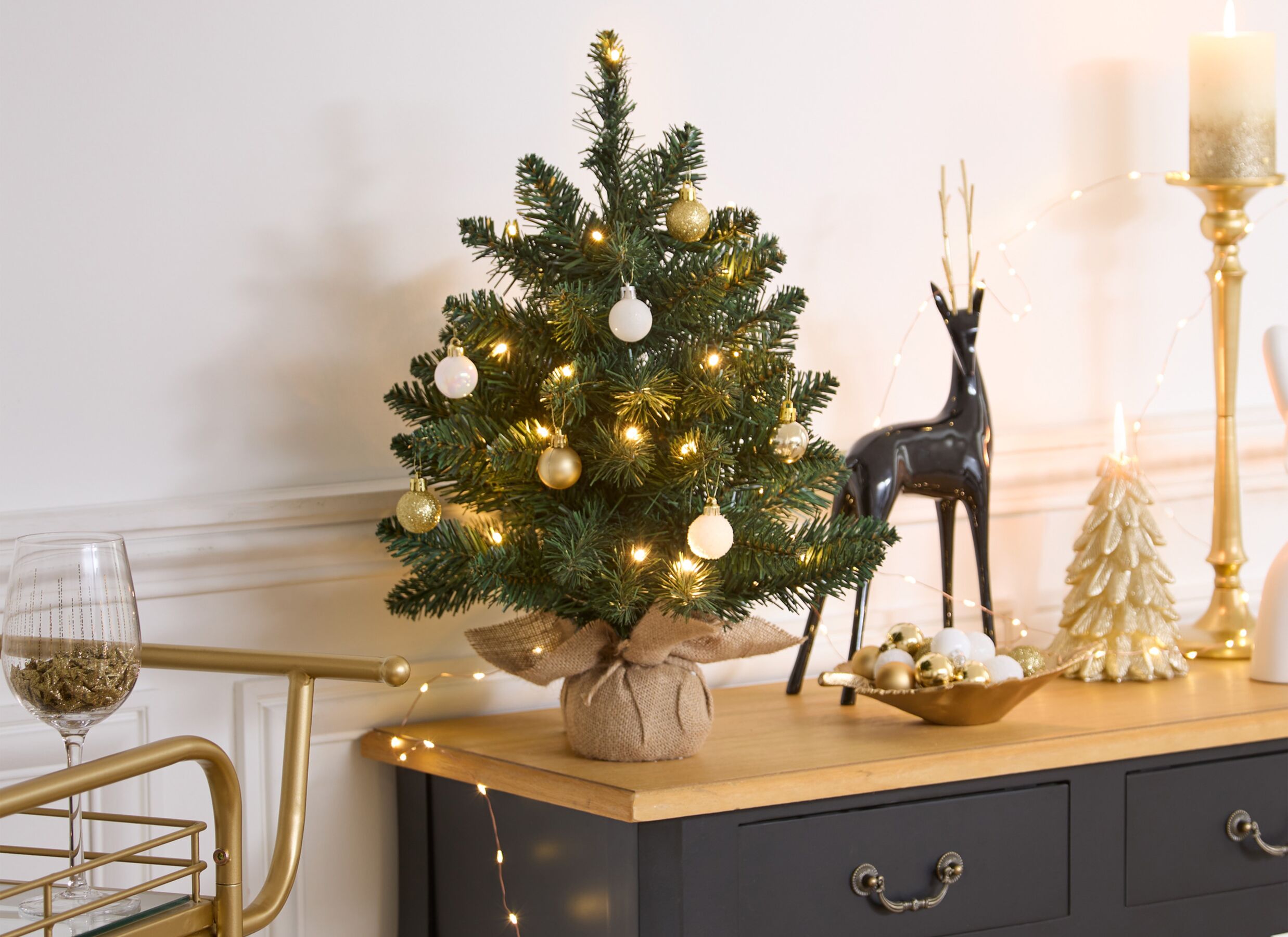 Foto ambiance - Arbre de Noël LED H50cm - plastique - vert