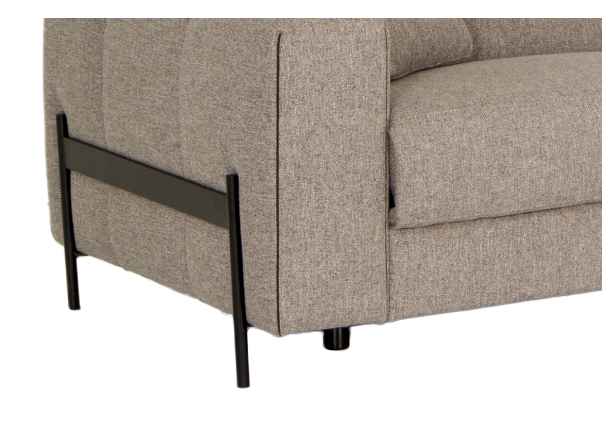 Canapé d'angle Arkon 296x238cm - tissu - taupe avec relax