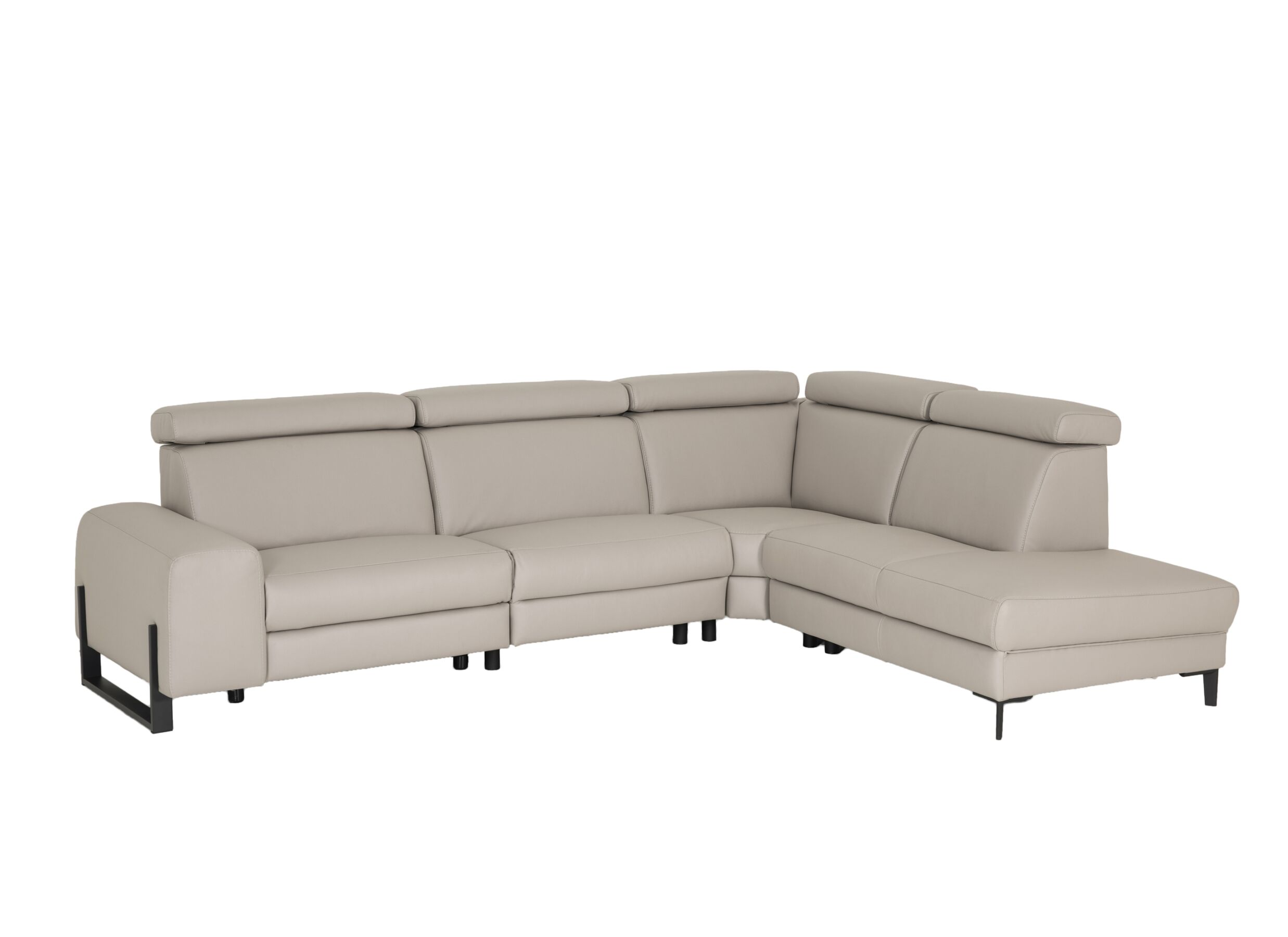 Plus Important - Canapé d'angle Durham 304x230cm - tissu - gris clair avec relax