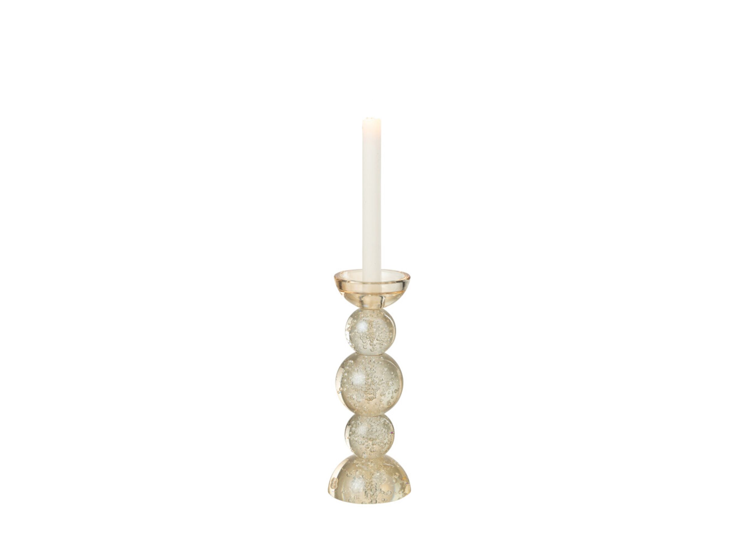 Aperçu - Porte-bougie Champagne H26,5cm - verre - beige