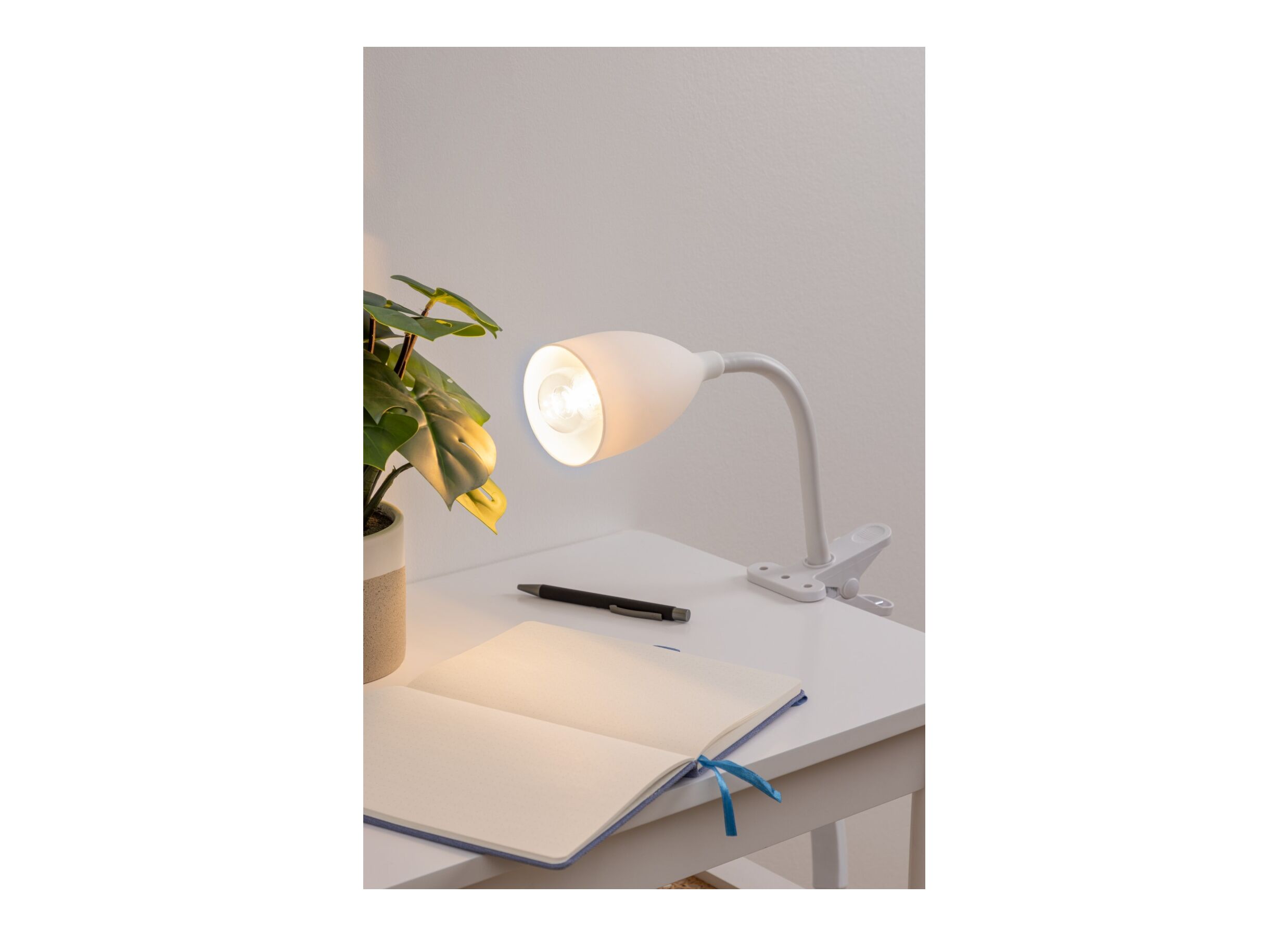 Foto ambiance - Lampe à pince Sily H43cm - plastique - blanc