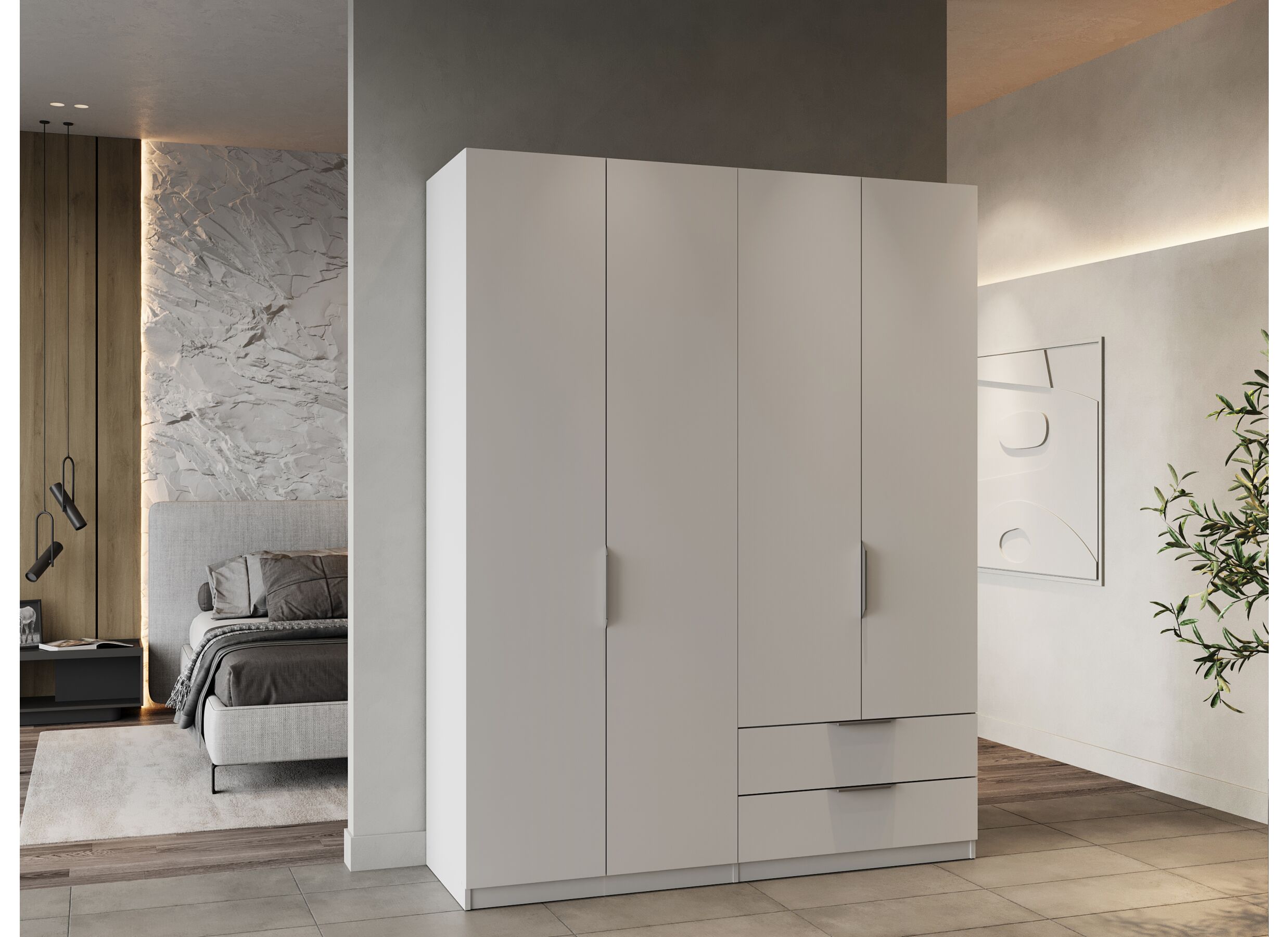 Garde-robe Ghost 157cm - décor - blanc