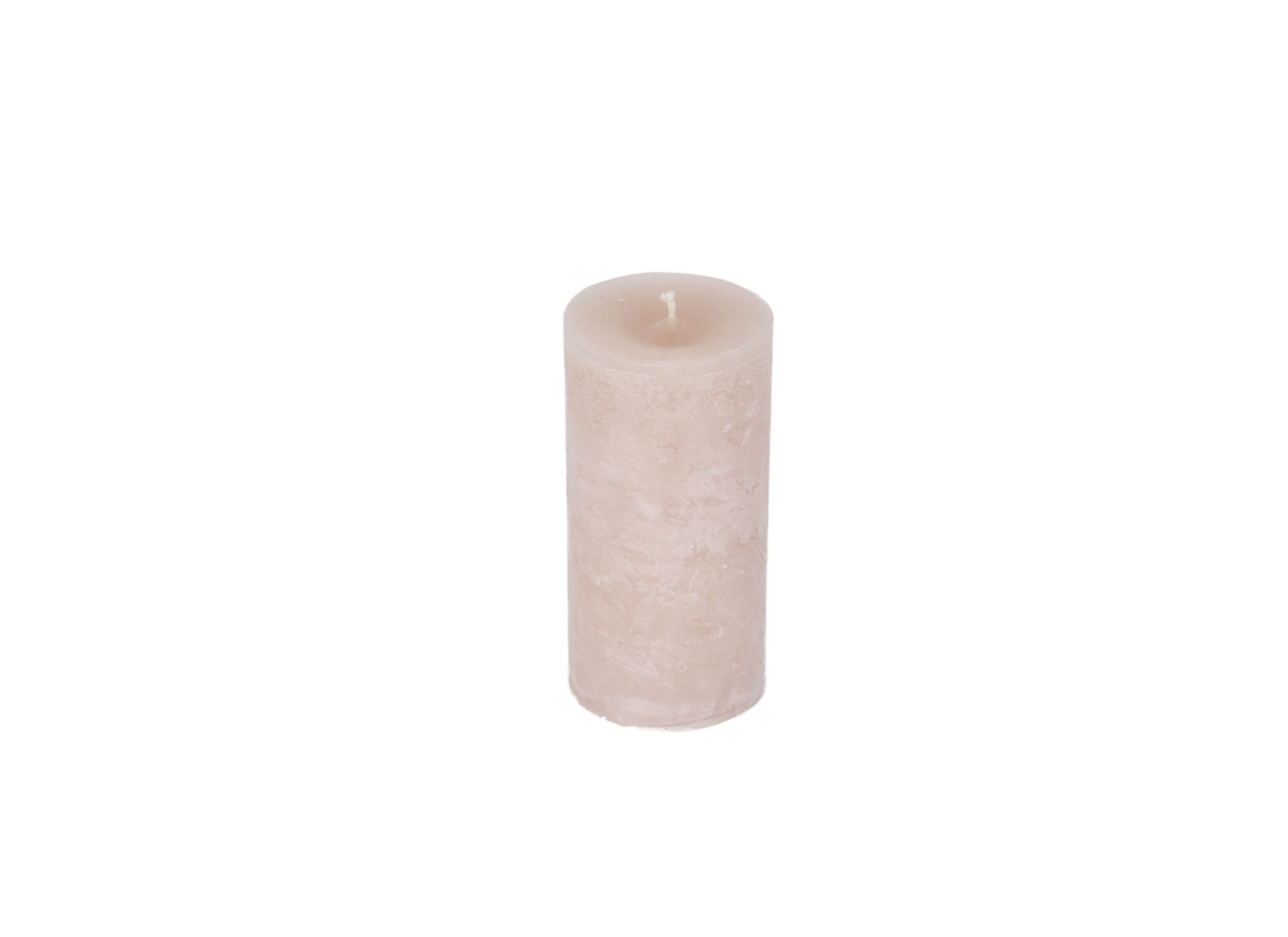 Kaars Cilinder Ø7x15cm - rustiek - poederroze - Kaars Cilinder Ø7x15cm - rustiek - poederroze