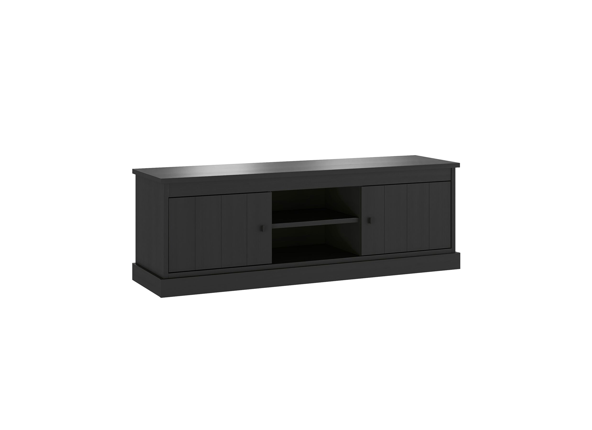 Tv-meubel Valencia 155cm - melamine - zwarte eik
