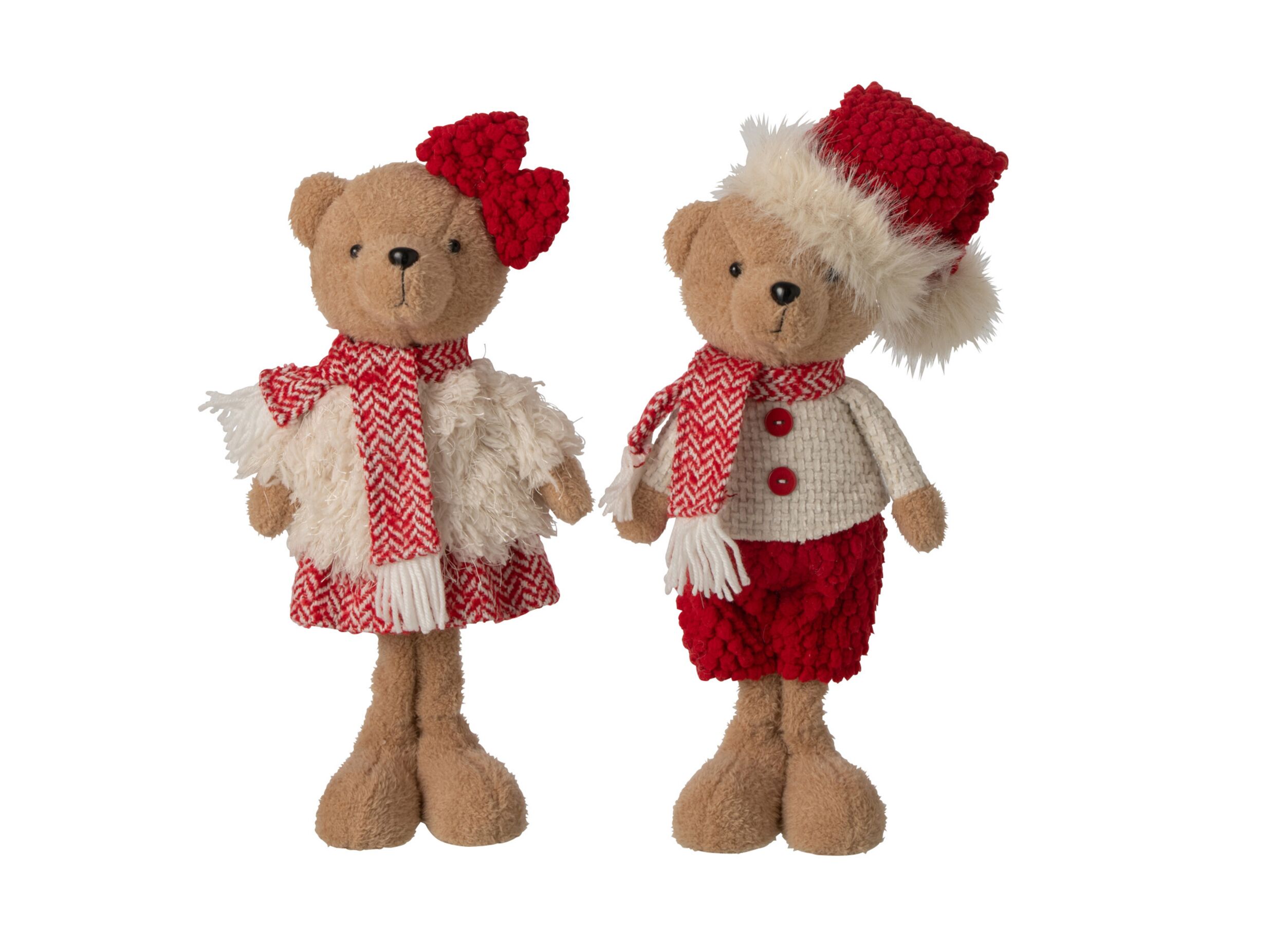 Plus Important - Décoration de Noël Ours H39cm - tissu - multicolor