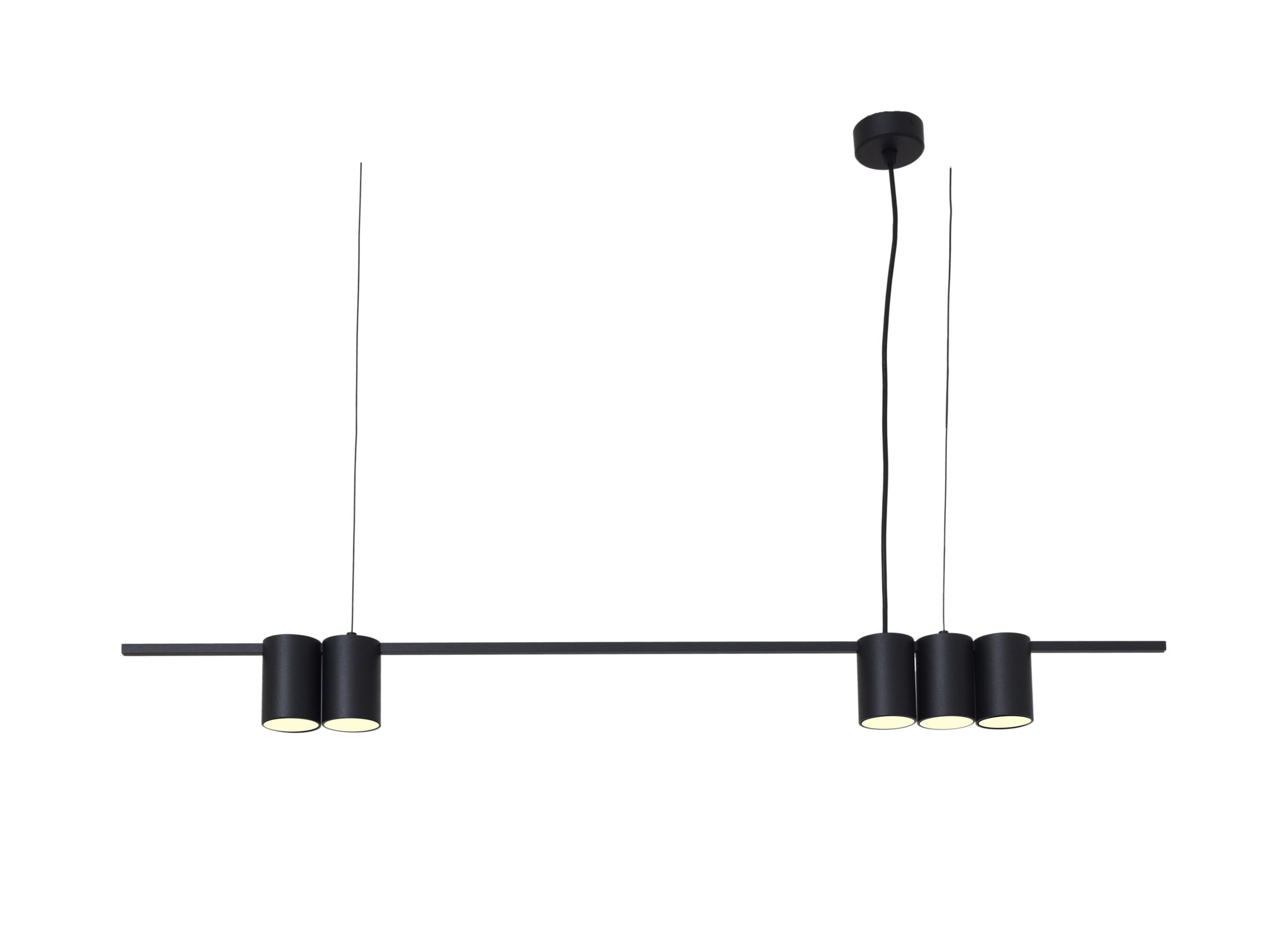 Hanglamp 100cm 5xGU10 - aluminium - zwart - Suspension 100cm 5xGU10 - aluminium - noir