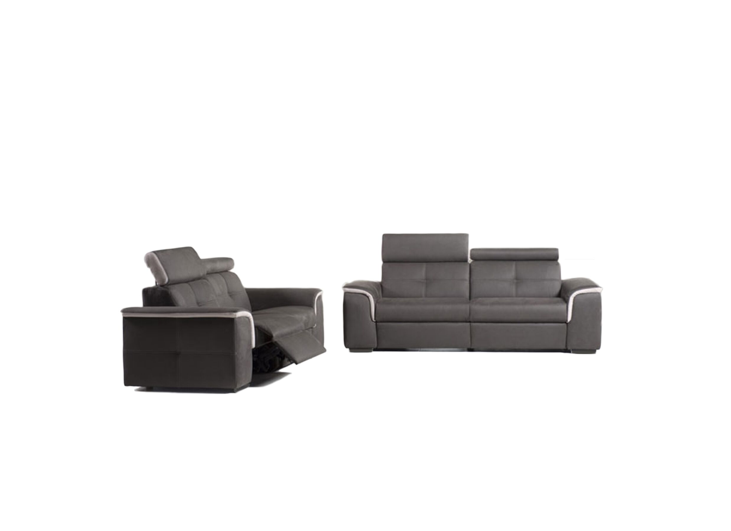 Zetel Theo 3+2-zit - microfiber - antraciet met relax