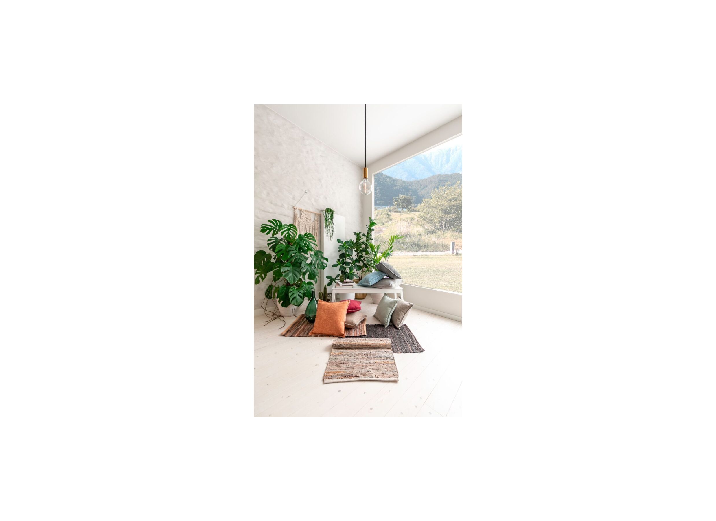 Photo ensemble - Coussin Damian 45x45cm - tissu - sand