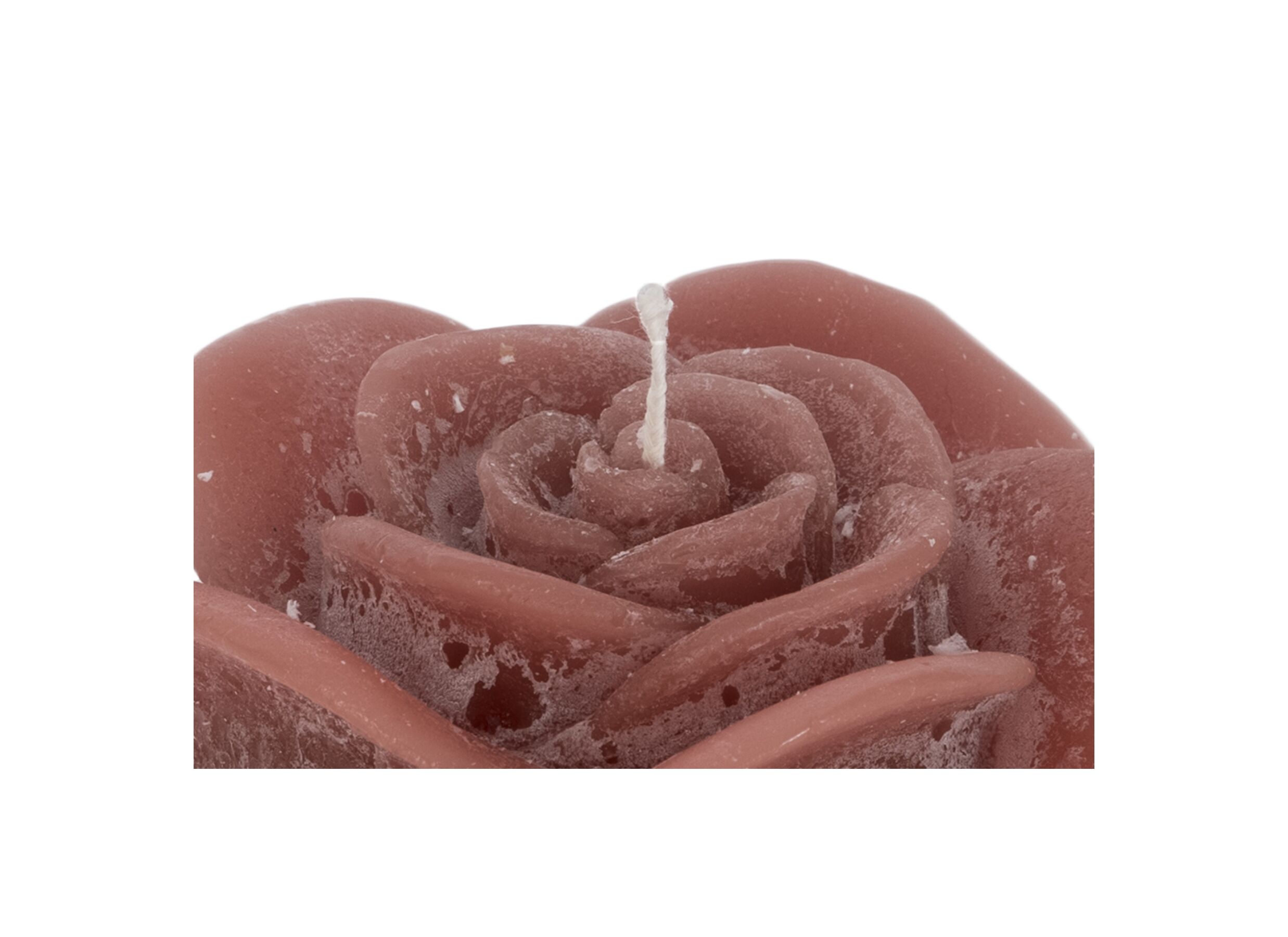 Detail - Bougie Roses Sculptures M Ø12x10cm - rustique - pêche